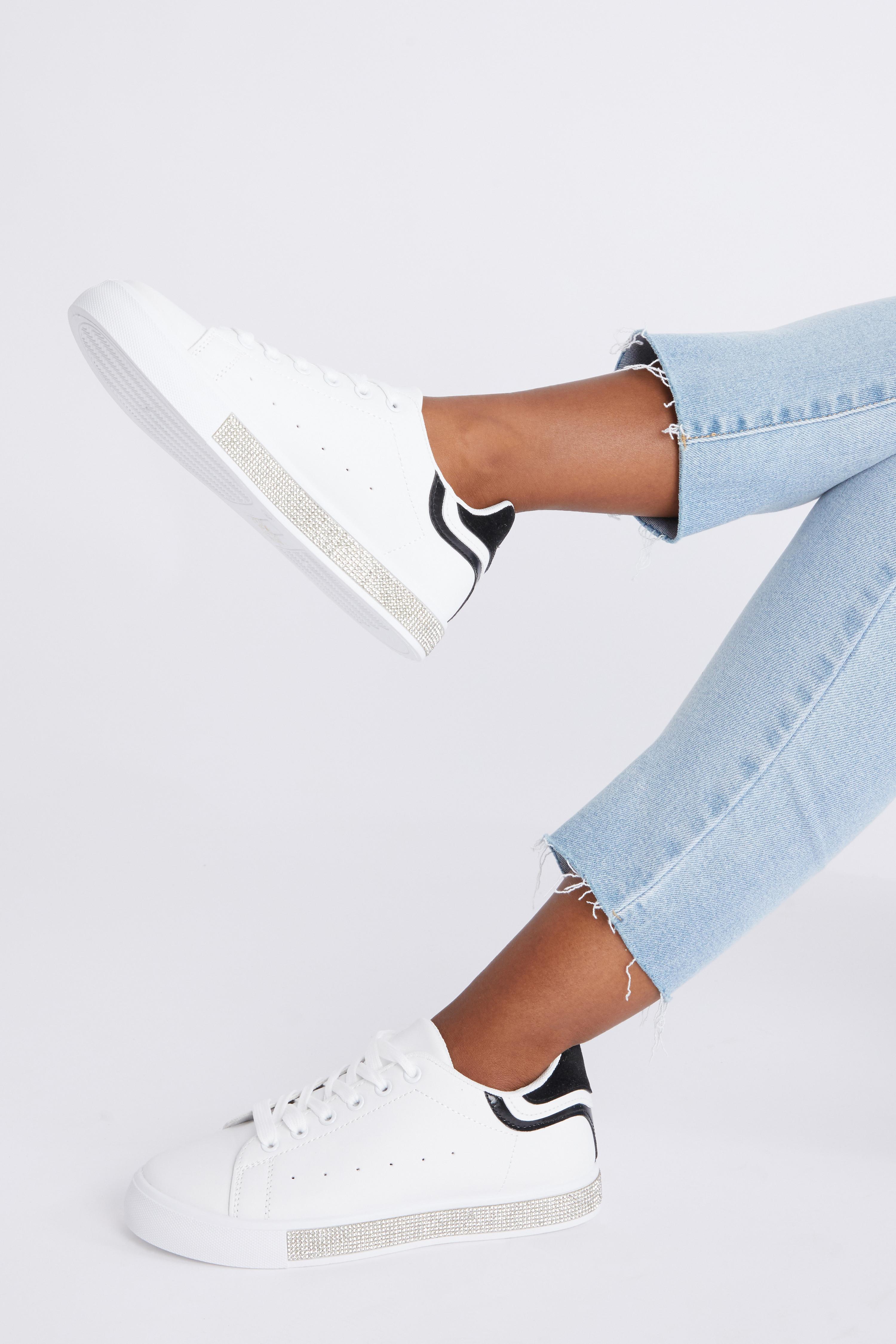 diamante black trainers
