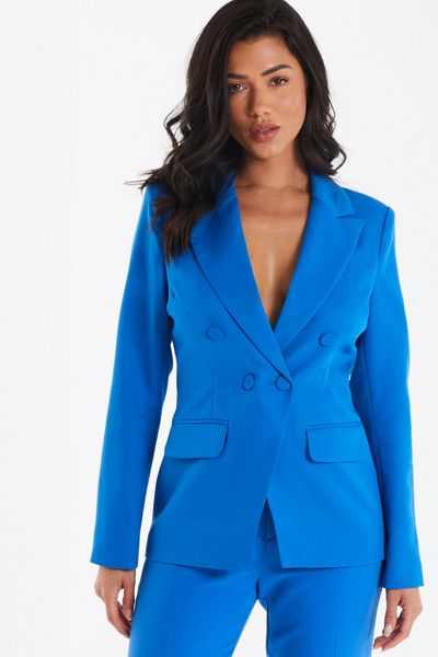 Blue Buttoned Tailored Blazer