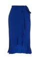 Blue Frill Wrap Midi Skirt