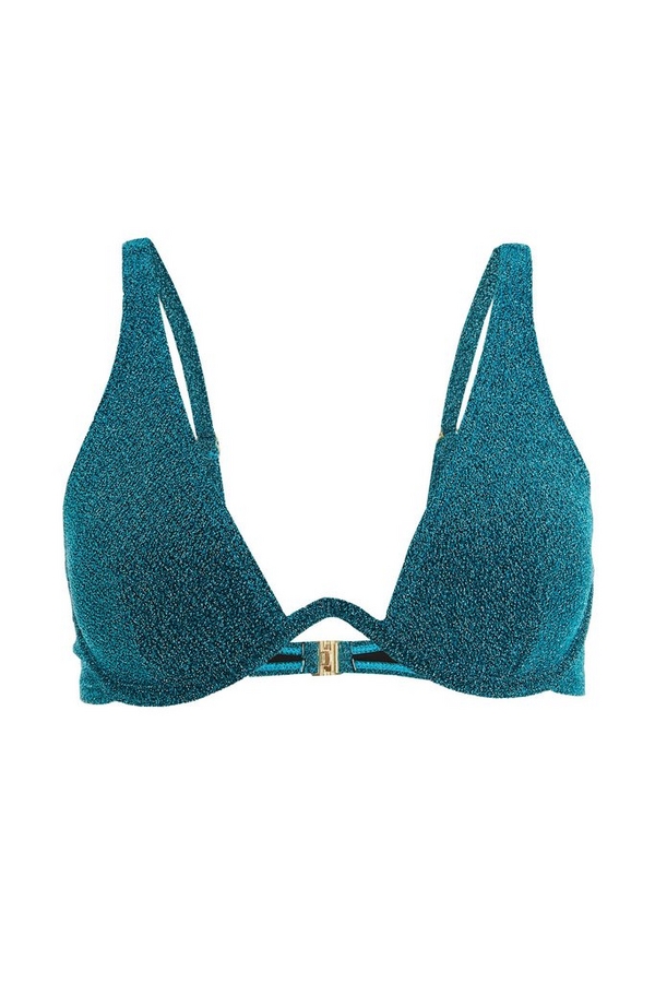 Blue Shimmer Underwire Bikini Top