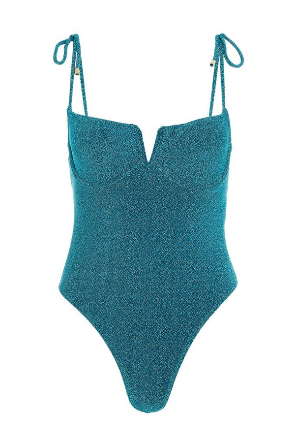 Blue Metallic Shimmer Swimsuit