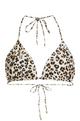 White Leopard Print Bikini Top
