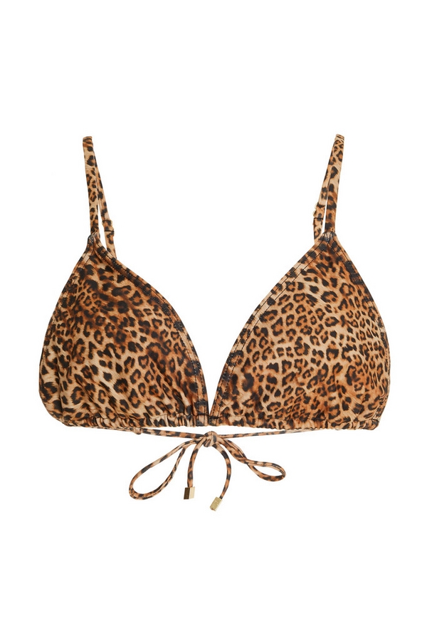 Brown Leopard Print Bikini Top