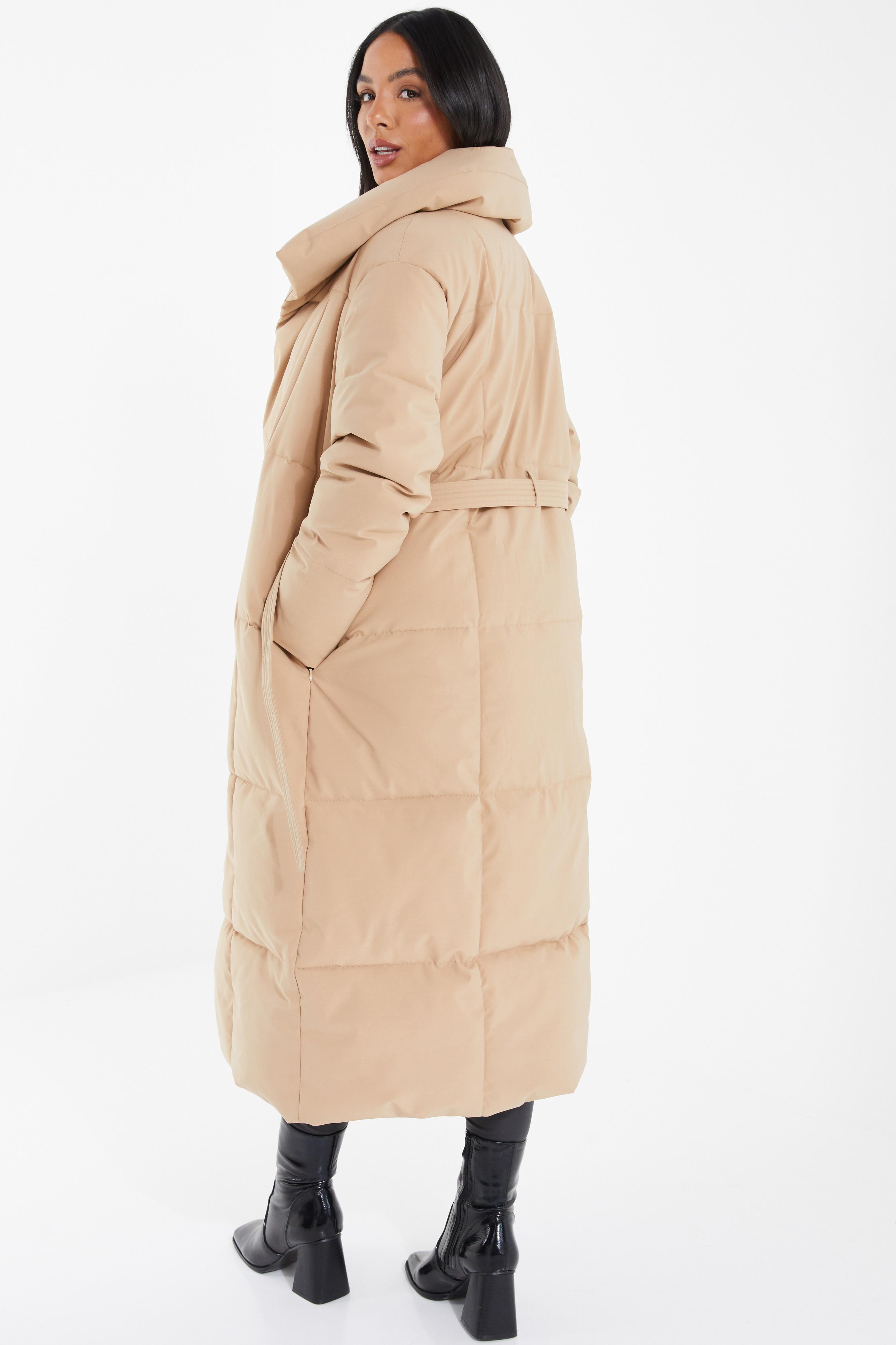 next camel padded coat