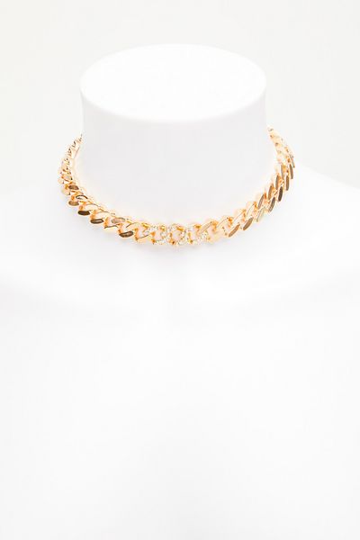 Gold Diamante Chain Choker Necklace
