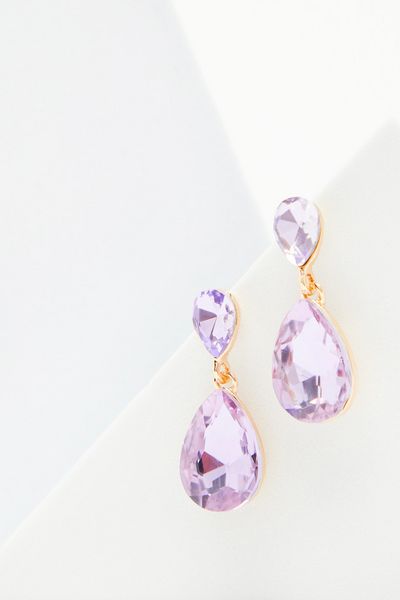 Lilac Tear Drop Earrings