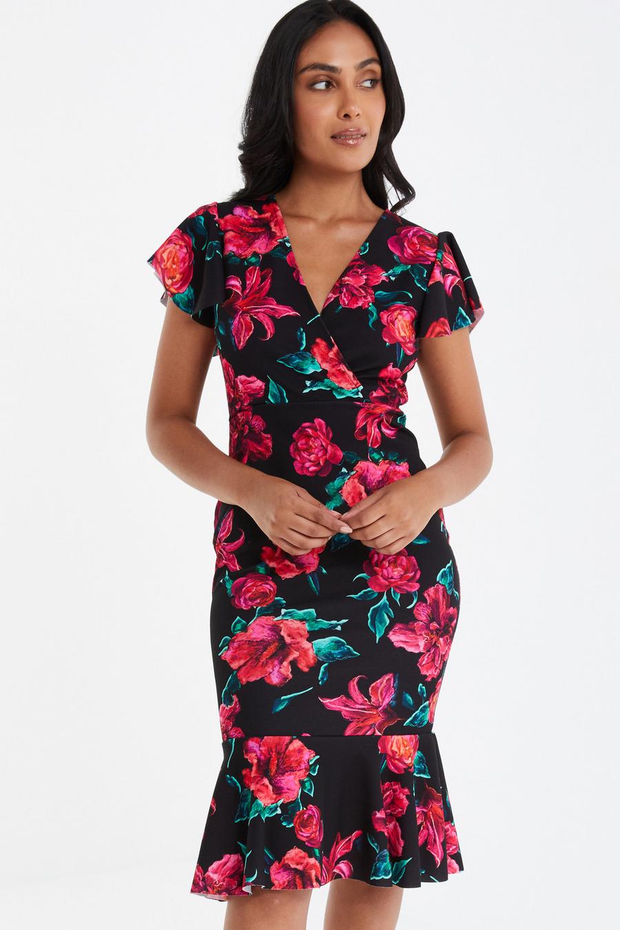 black floral midi dress quiz