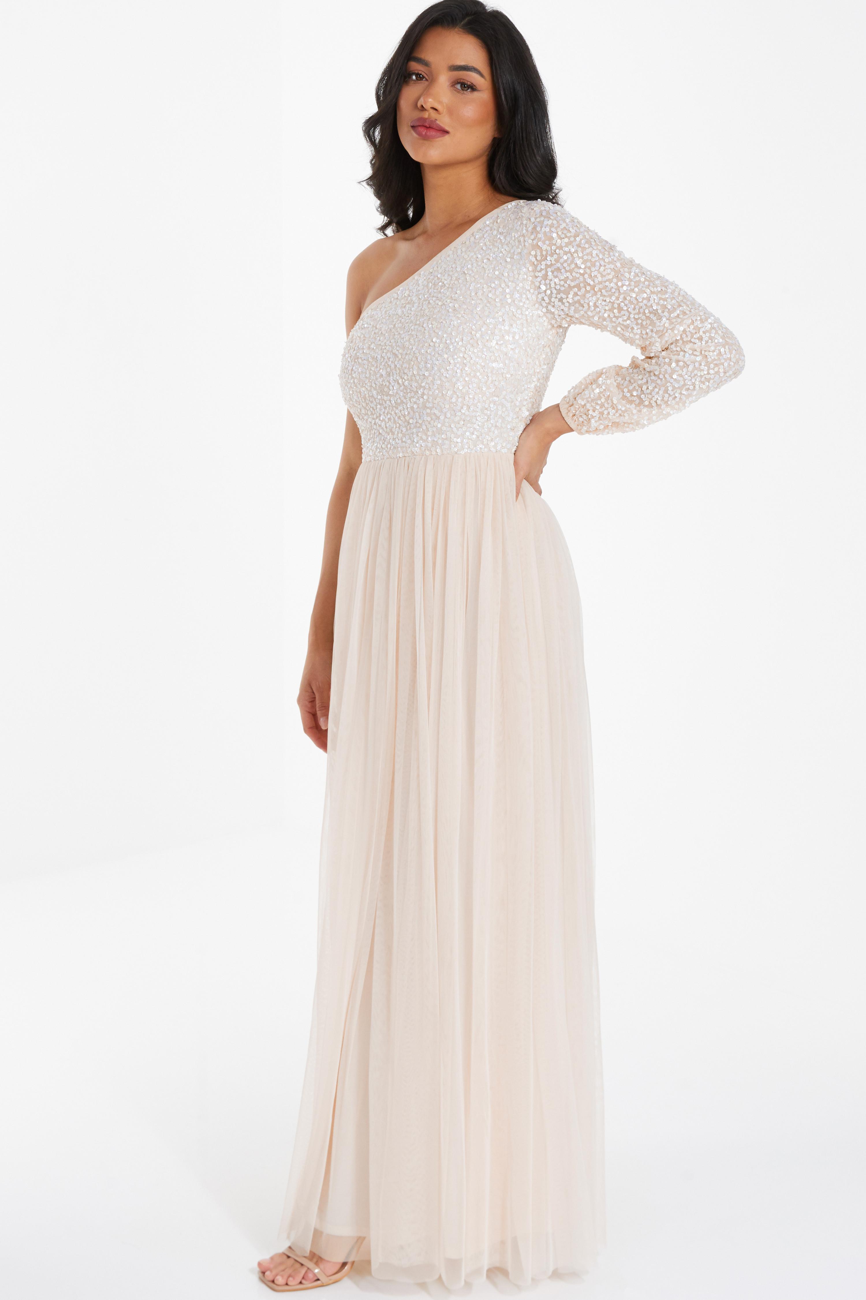 quiz champagne sequin dress