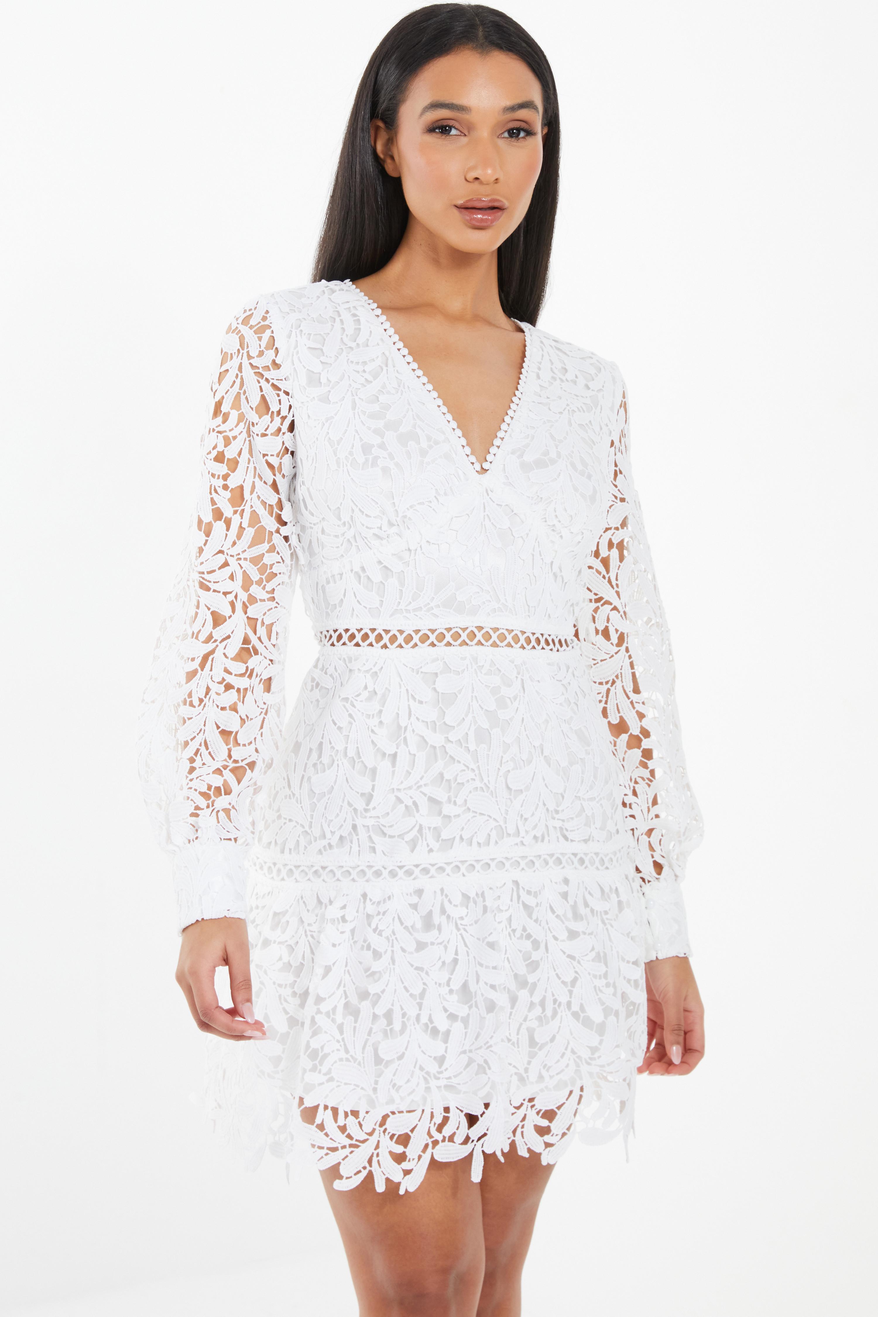 White Lace Skater Dress