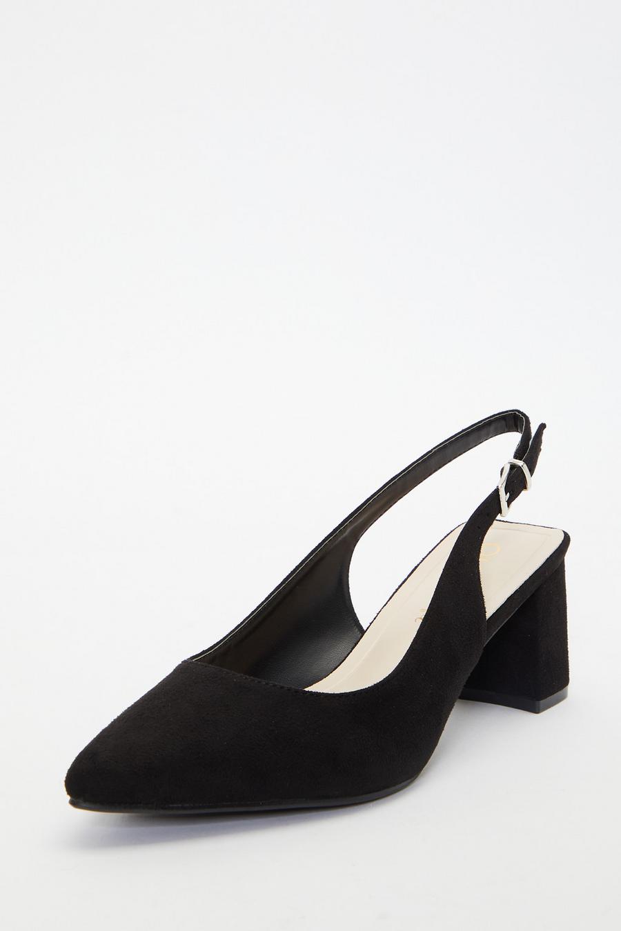 wide fit black slingback shoes