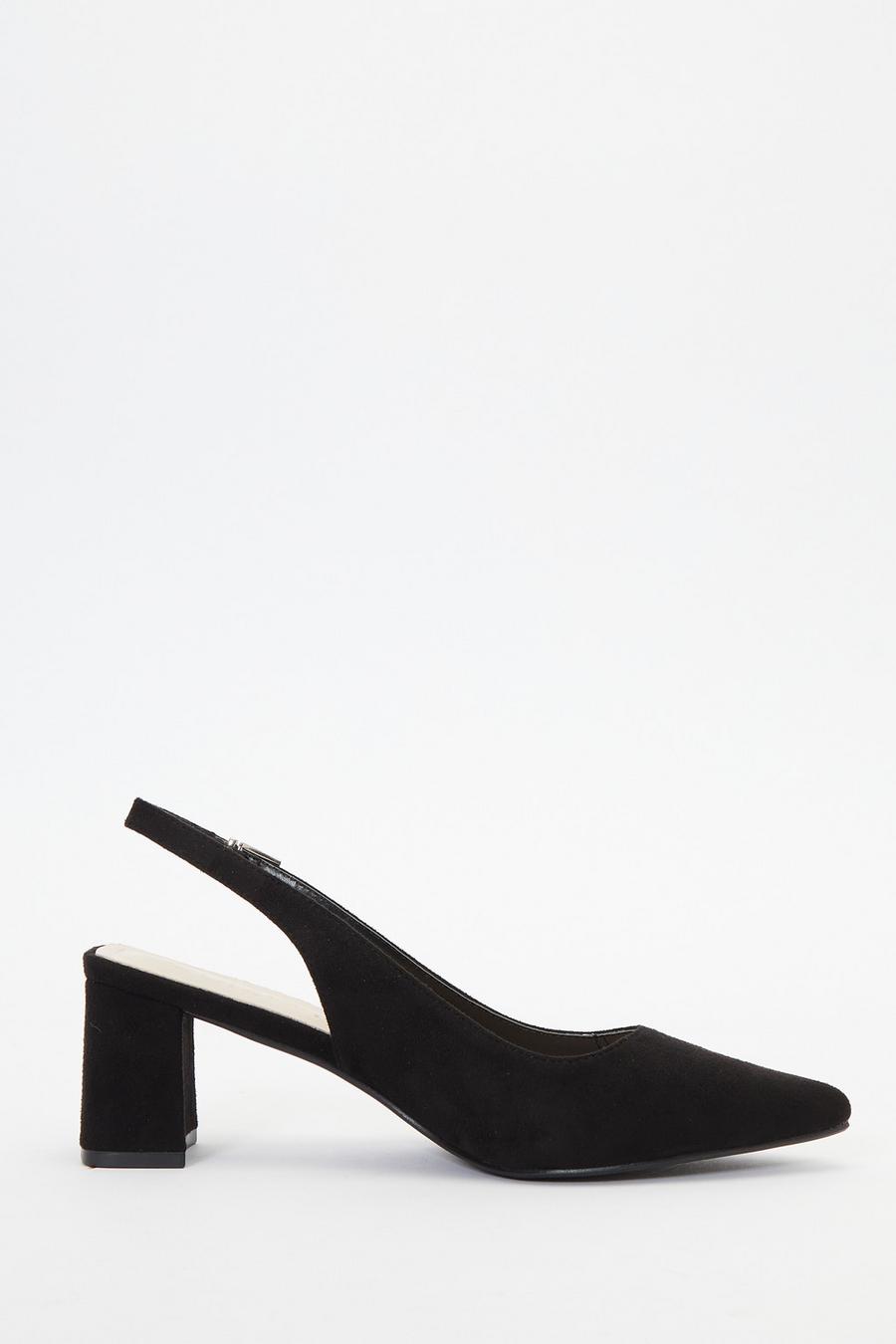 wide fit black slingback shoes