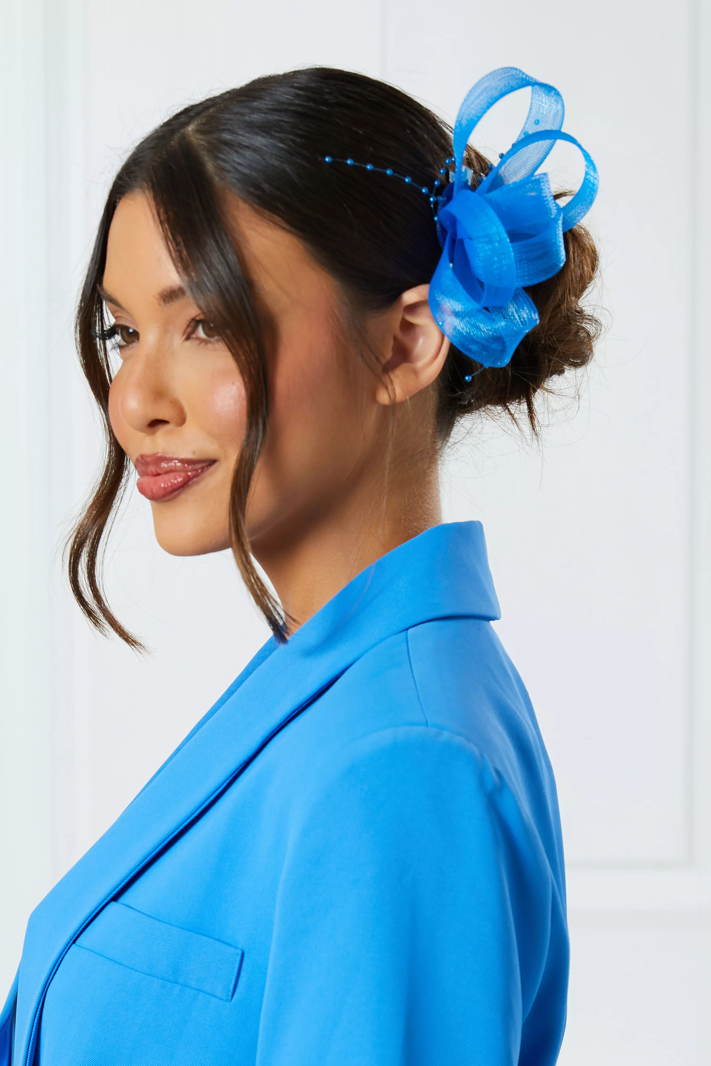 Royal Blue Small Loop Clip Fascinator QUIZ Clothing