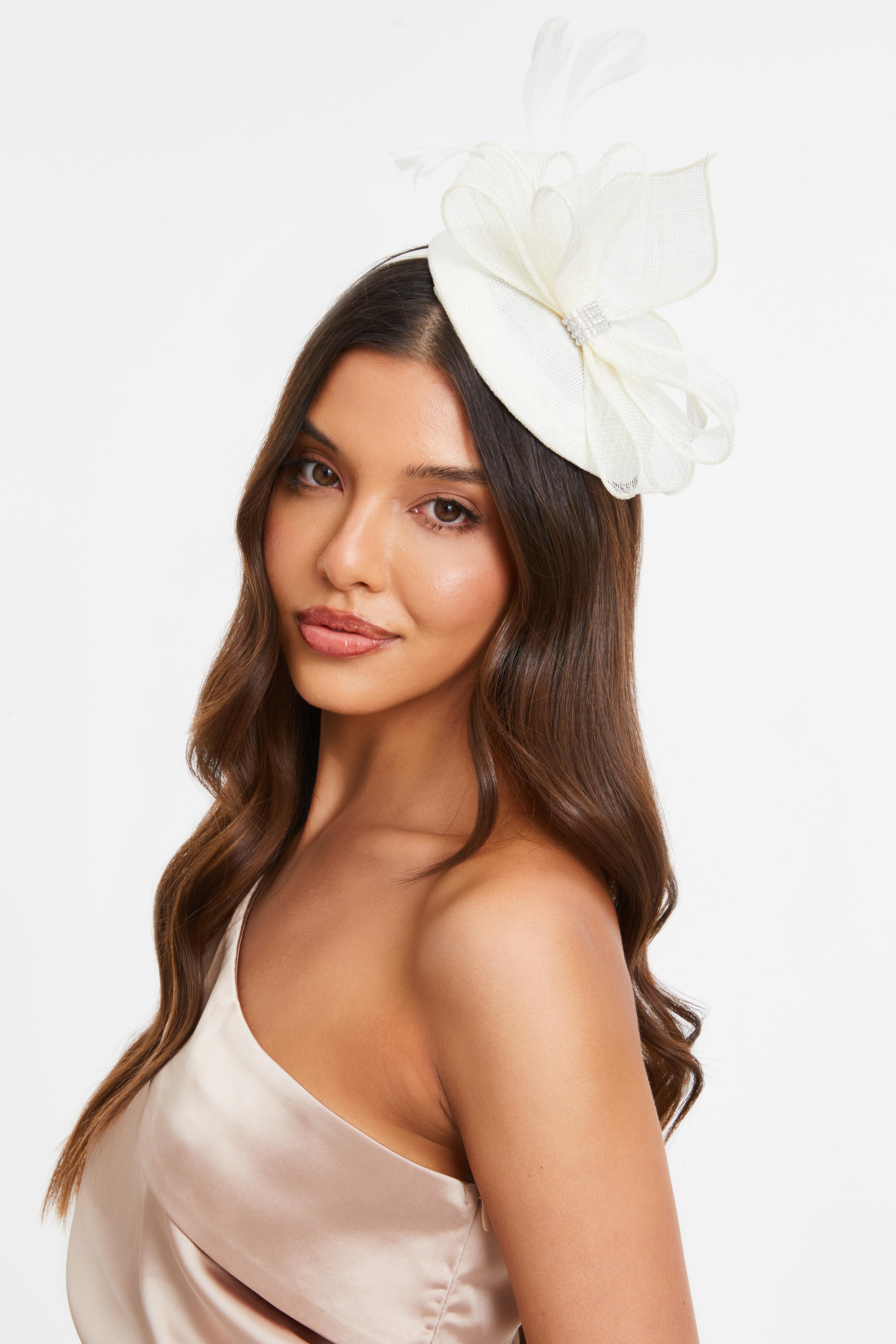 Cream Bow Disk Headband Fascinator