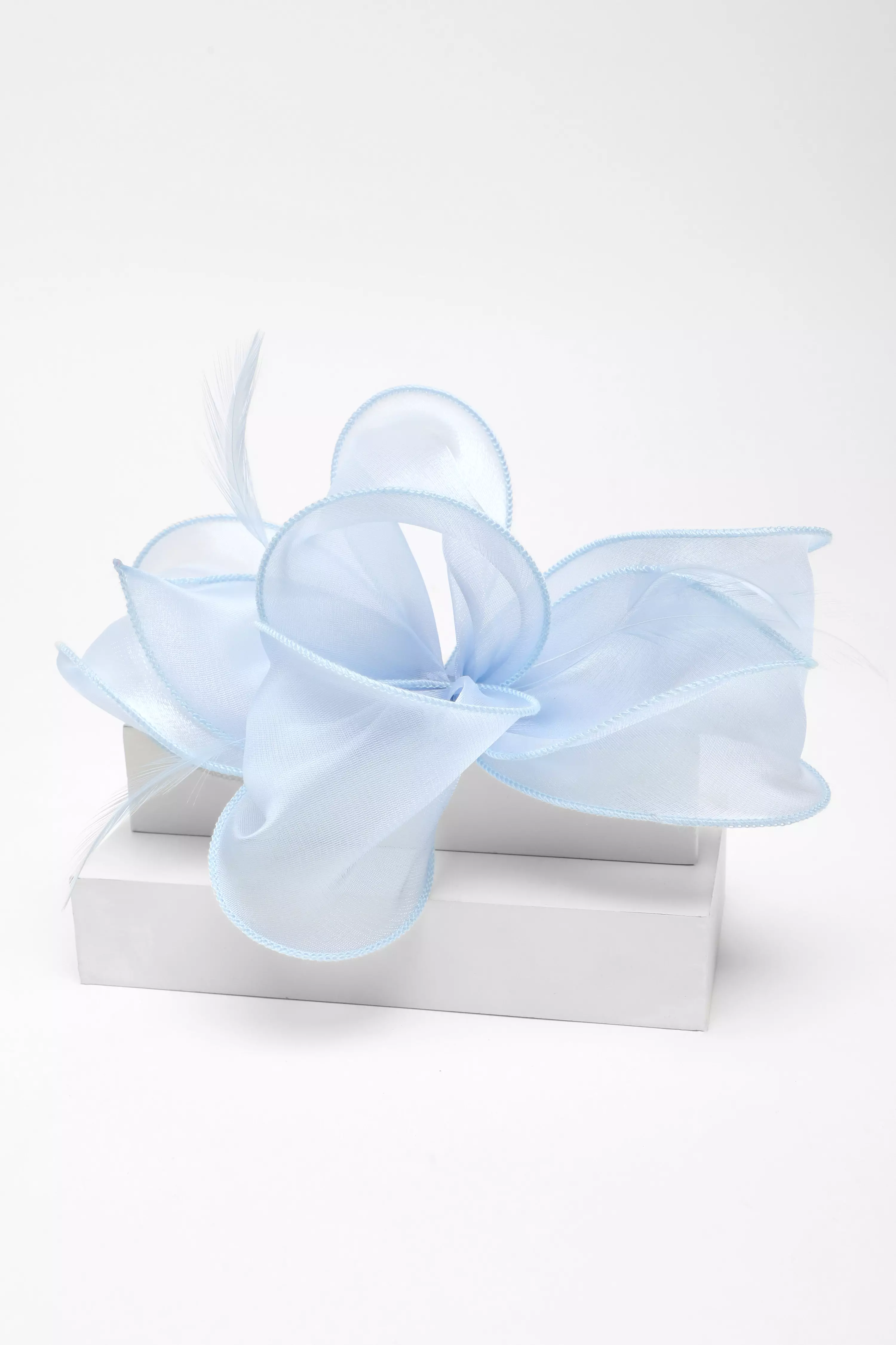 Light Blue Shimmer Clip Fascinator QUIZ Clothing