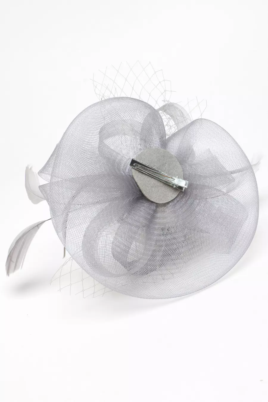 Grey Feather Clip Fascinator QUIZ Clothing