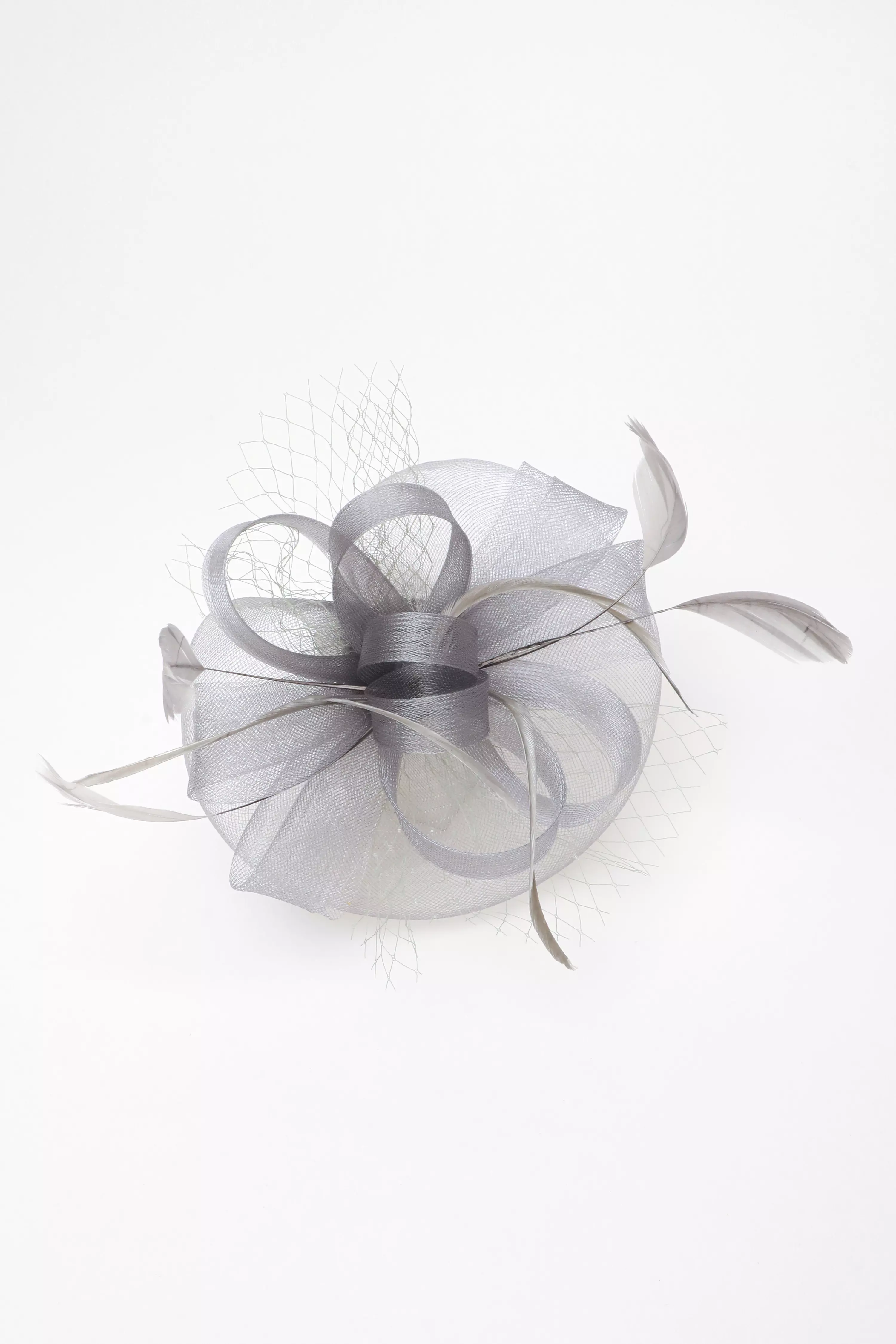 Grey Feather Clip Fascinator QUIZ Clothing