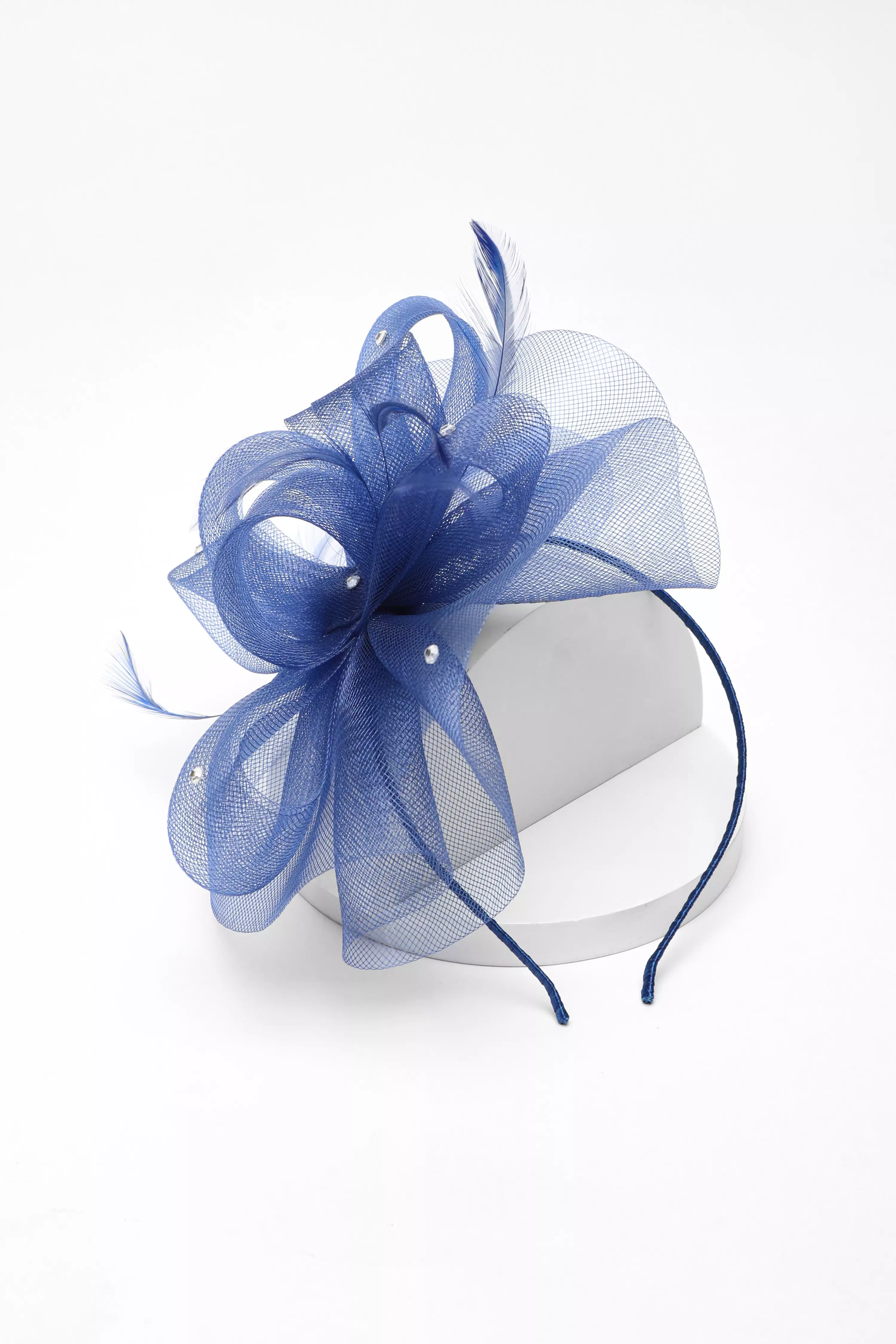 Royal Blue Diamante Headband Fascinator QUIZ Clothing
