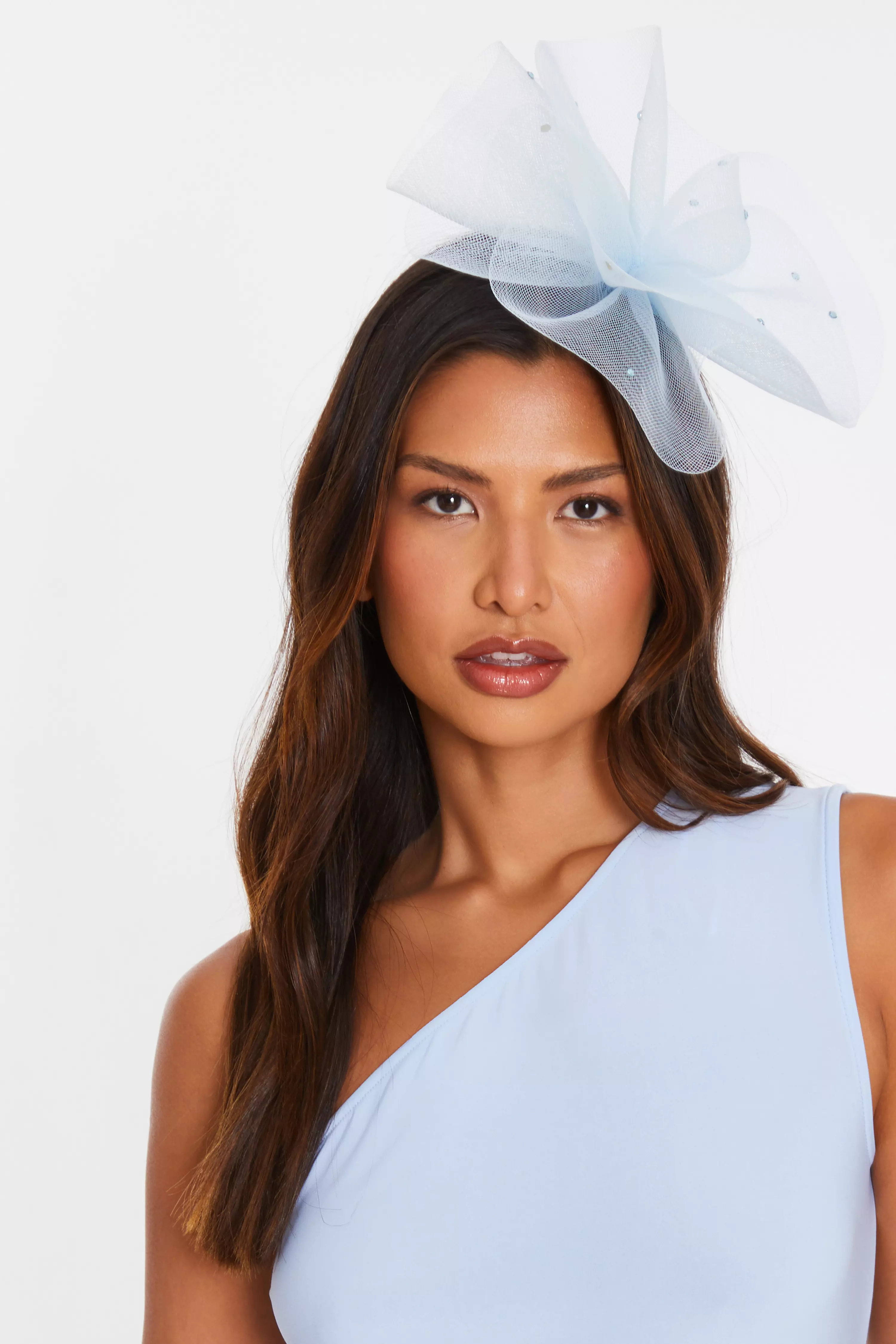 Light Blue Diamante Headband Fascinator QUIZ Clothing