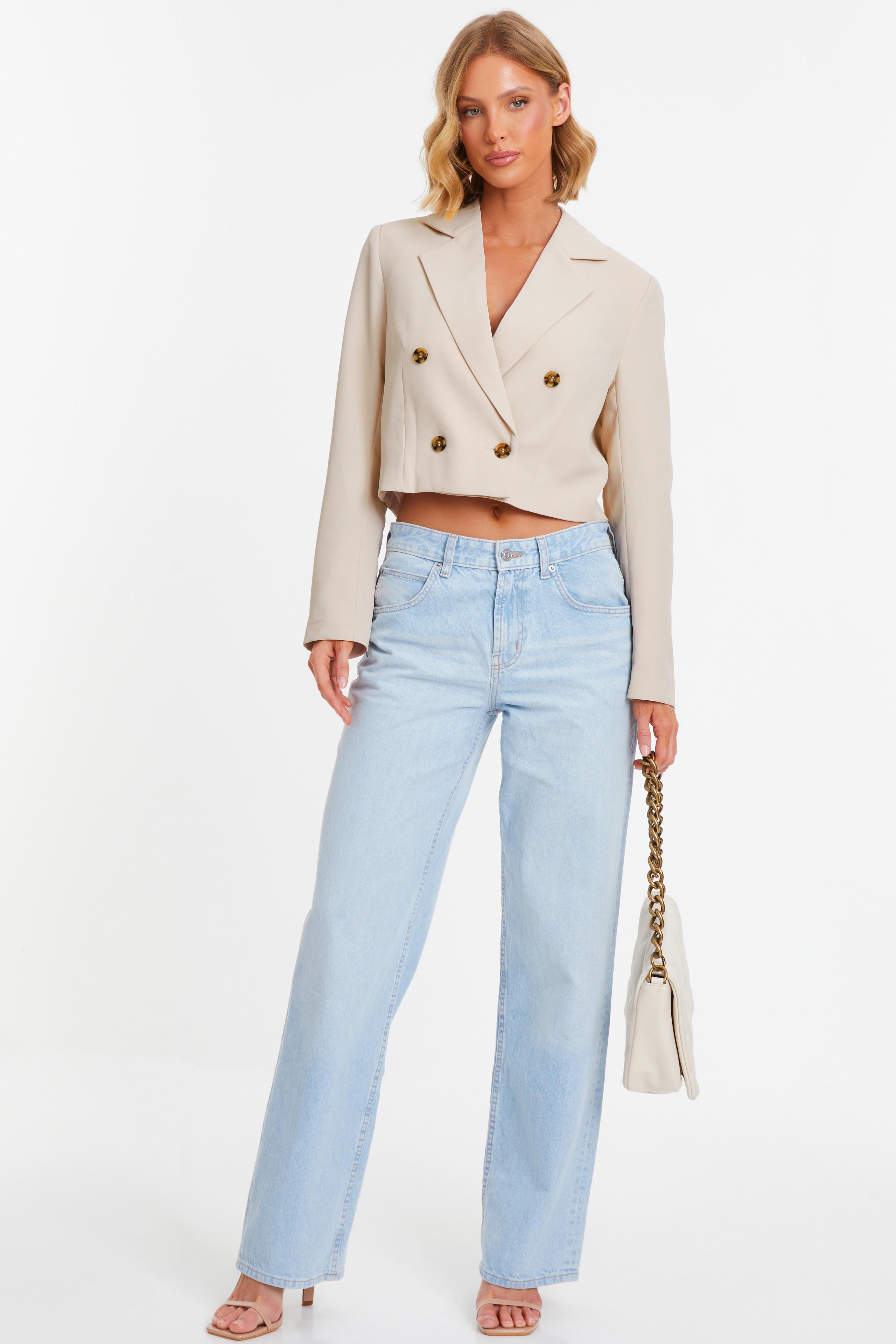 Stone Cropped Tailored Blazer