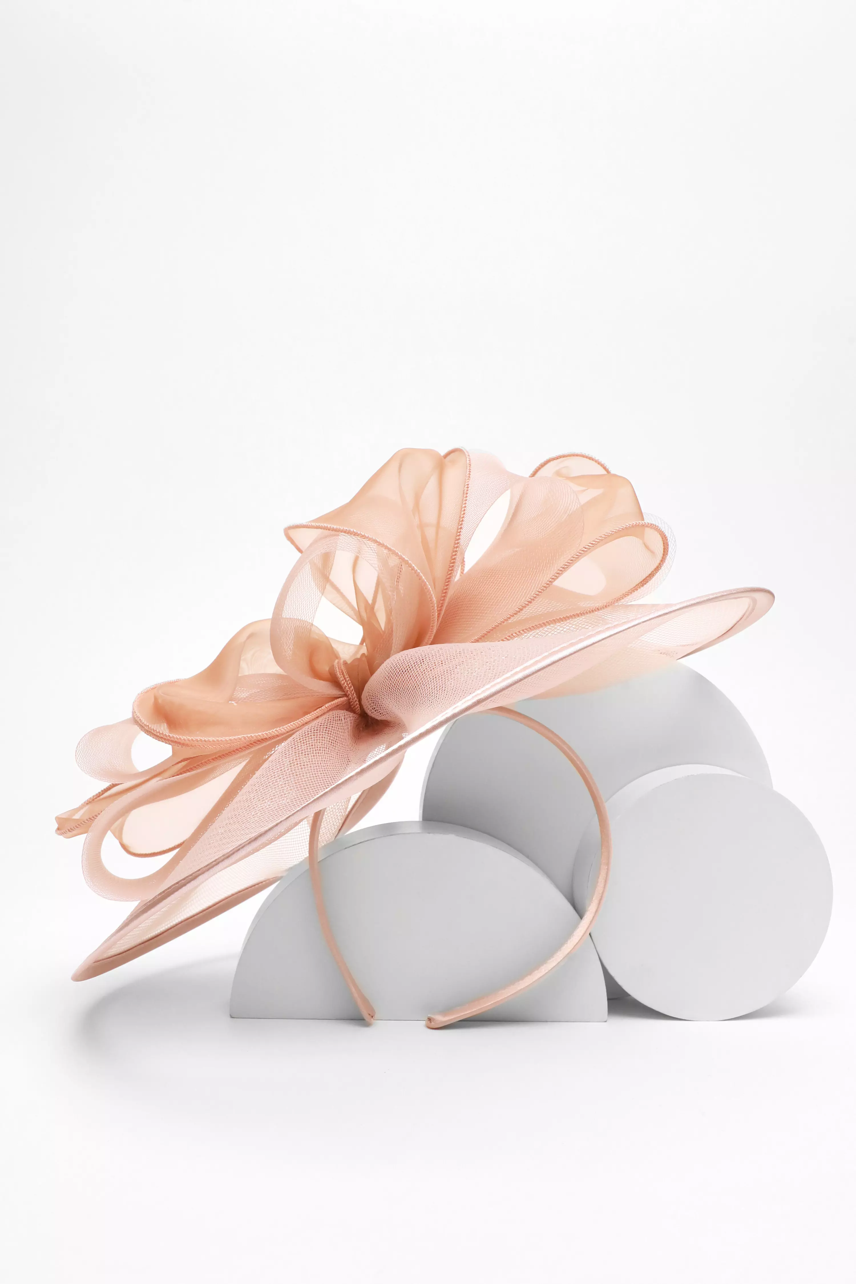 Pale Pink Satin Trim Disk Fascinator QUIZ Clothing