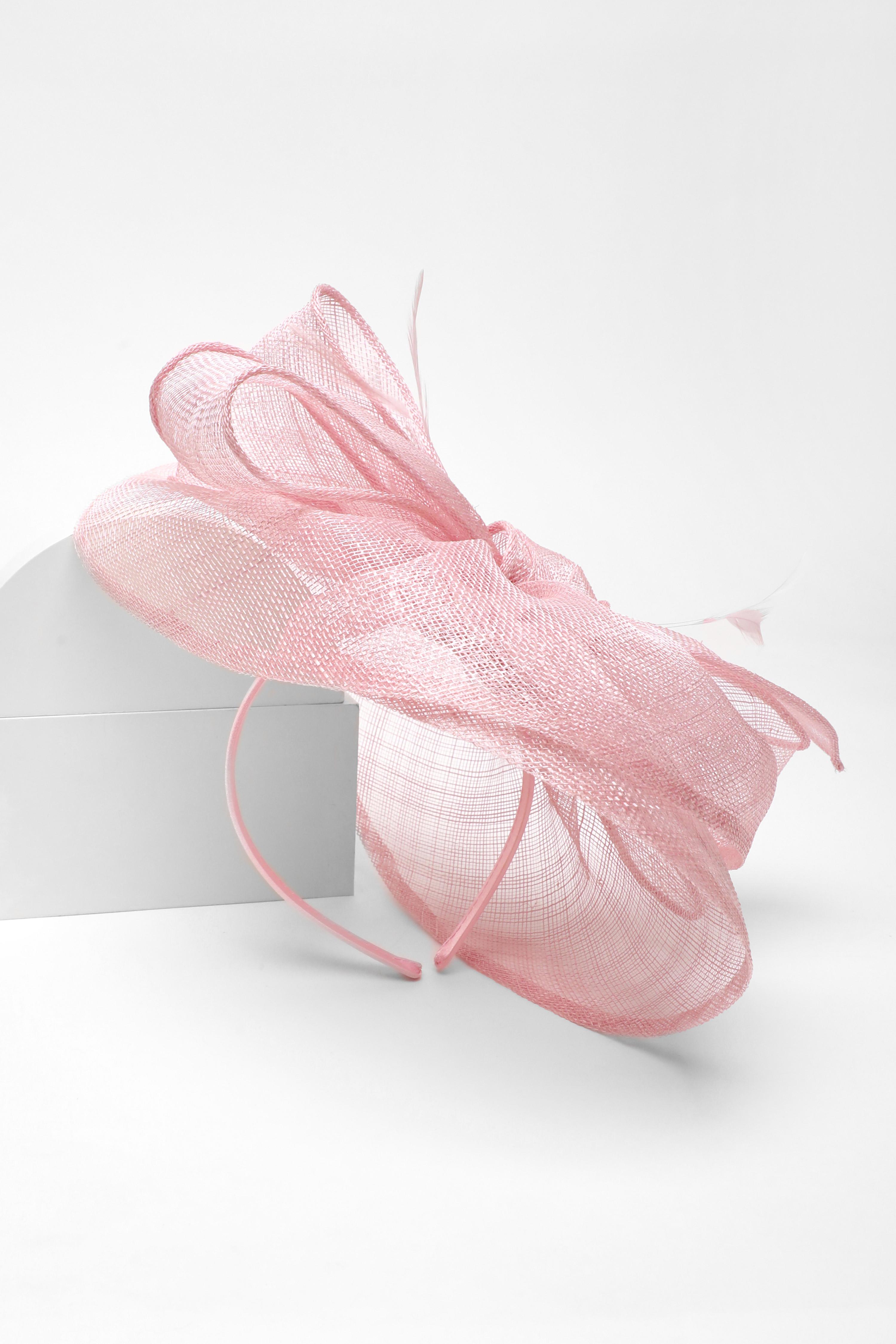 Pale Pink Large Bow Disk Fascinator