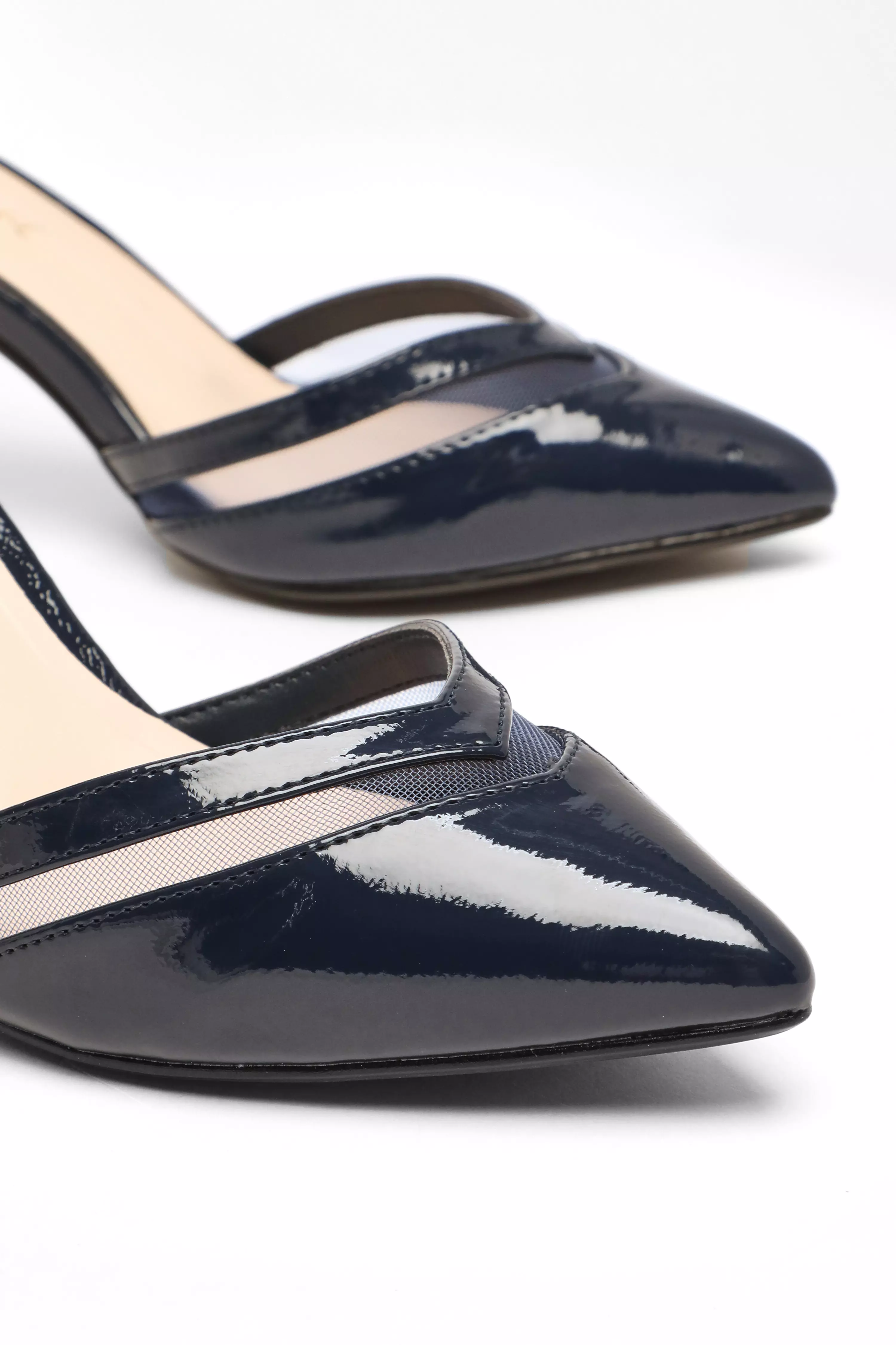 navy patent heels