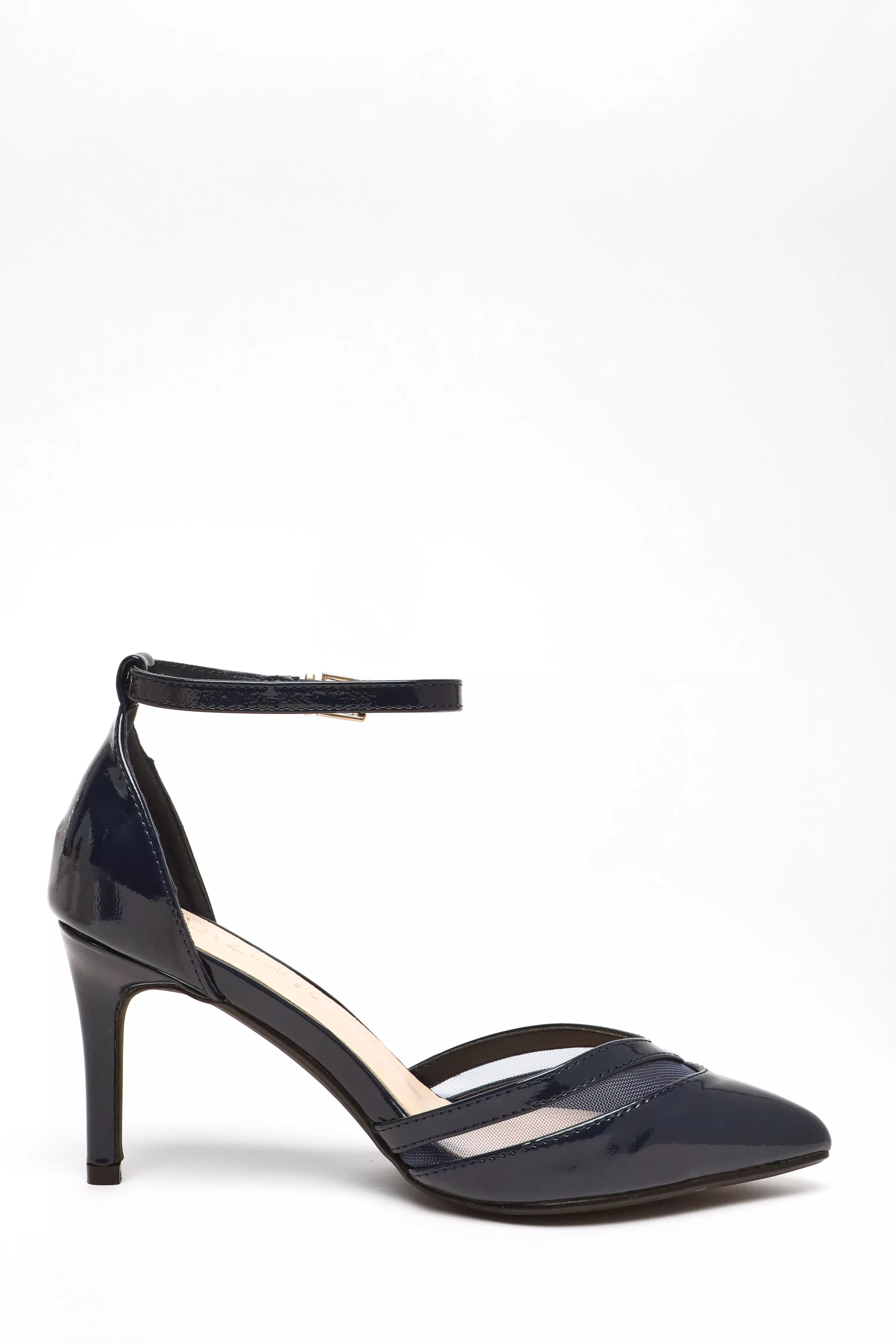 navy leather heels