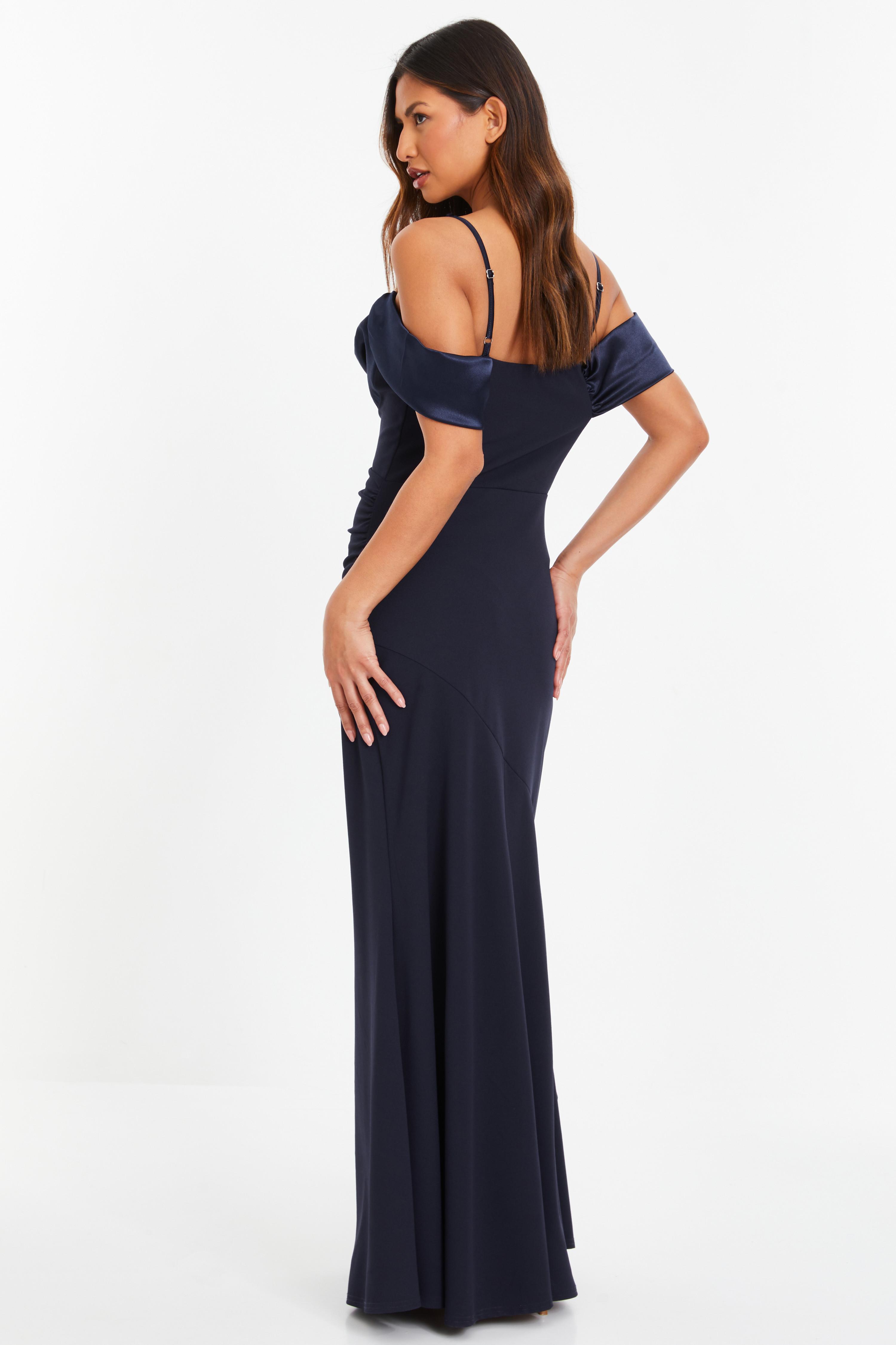 Quiz navy long dress best sale