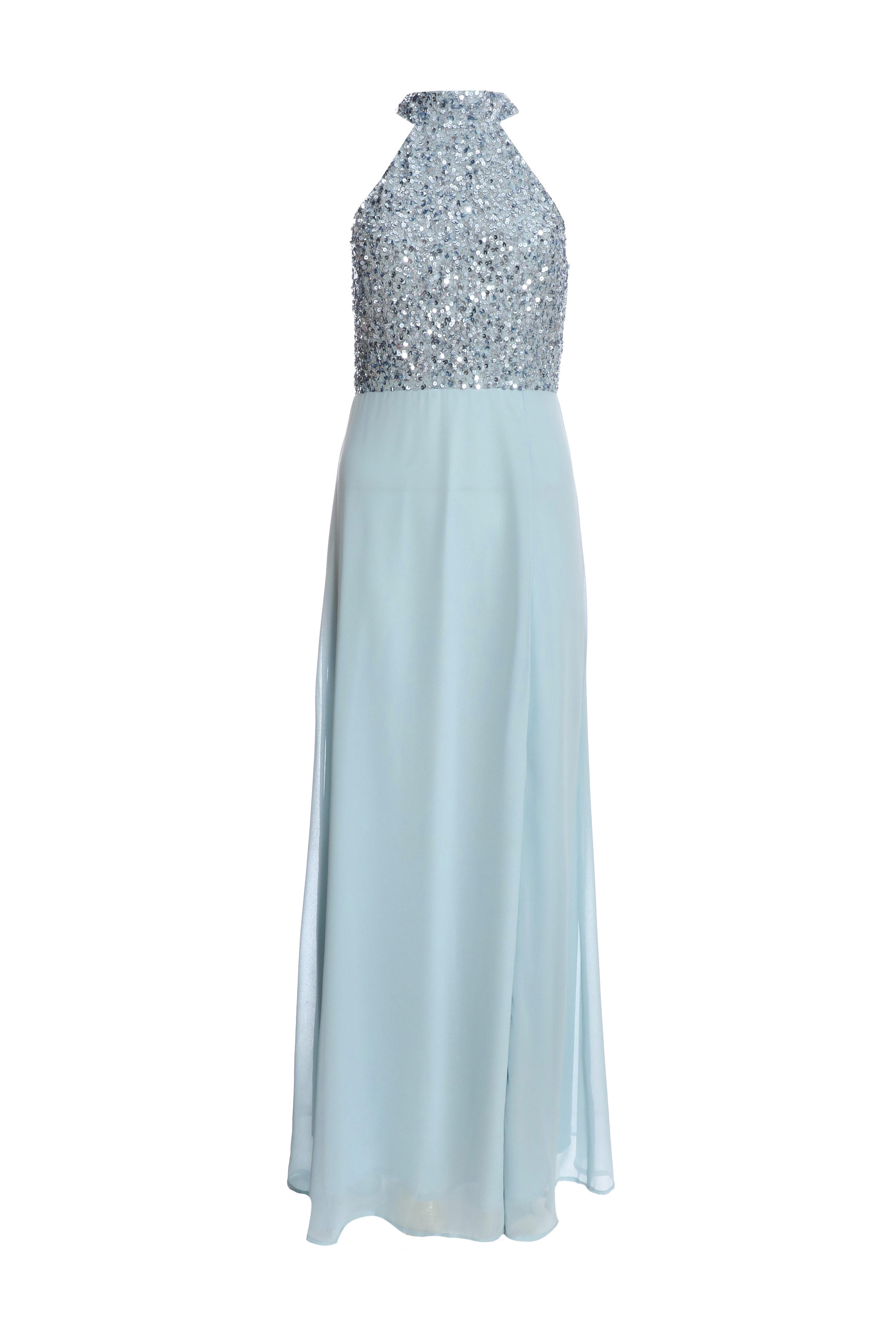 Light Blue Embellished Chiffon Maxi Dress QUIZ Clothing