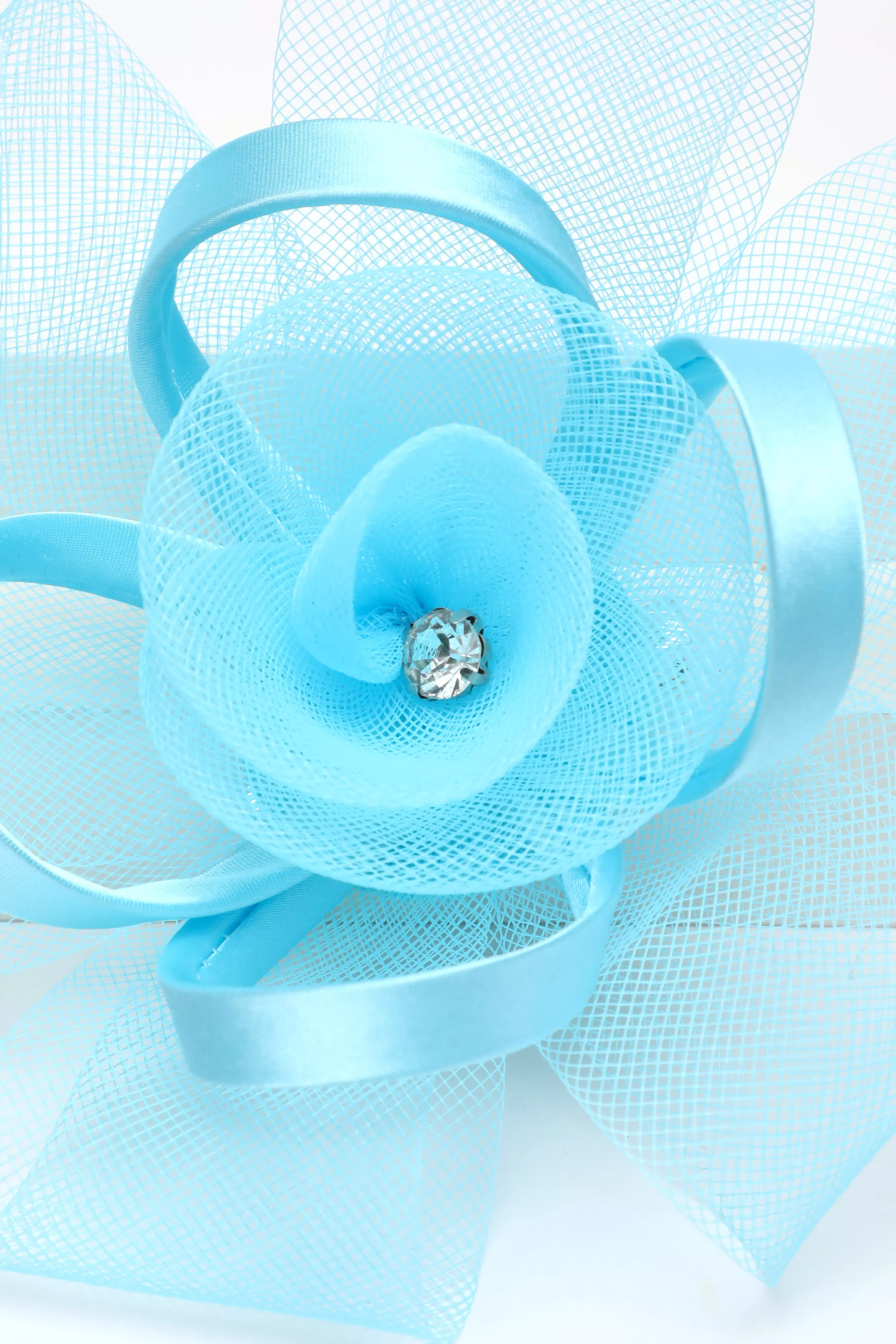Blue Small Satin Loop Fascinator QUIZ Clothing
