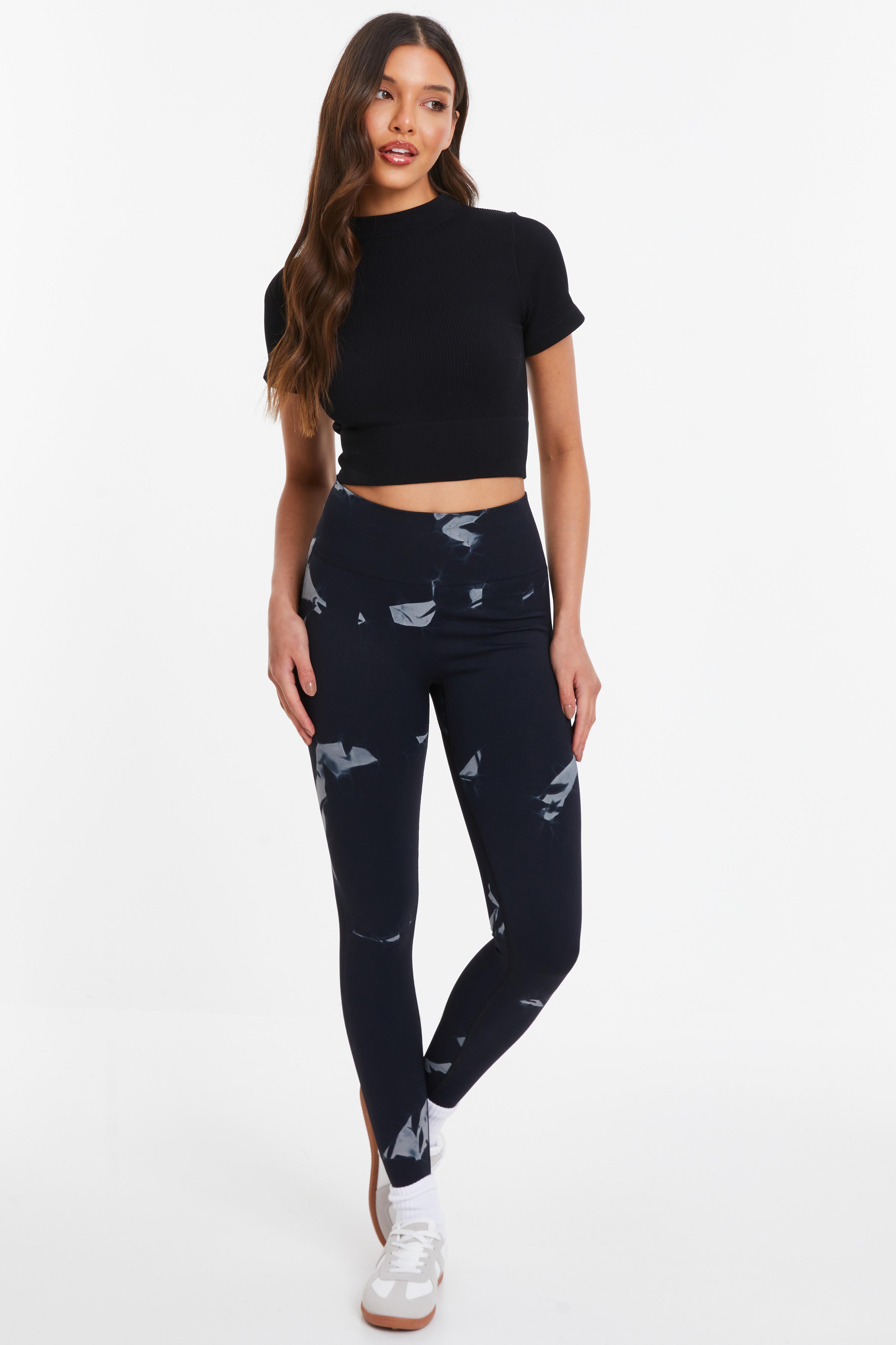 Black Tie Dye Leggings QUIZ Clothing