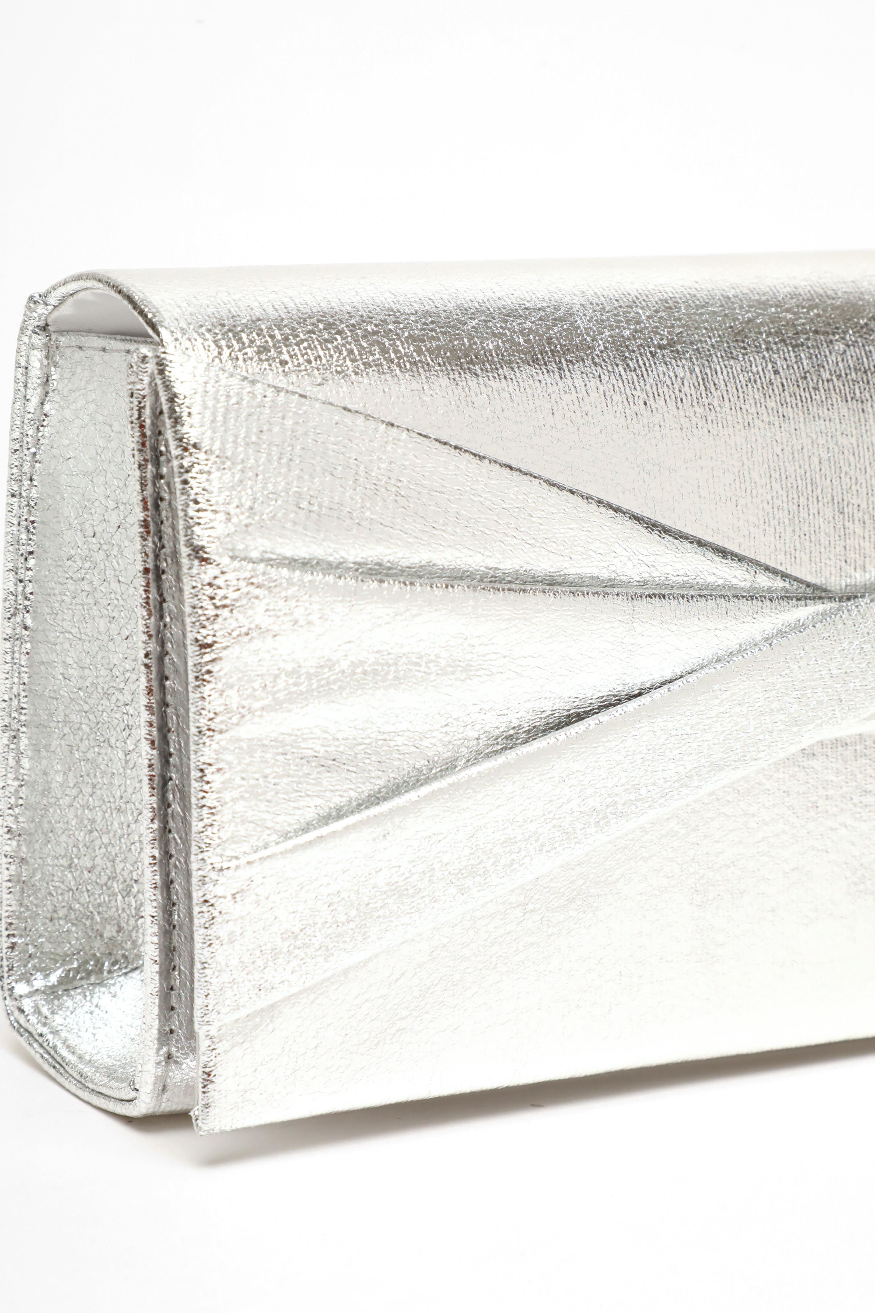 Silver patent clutch bag clearance