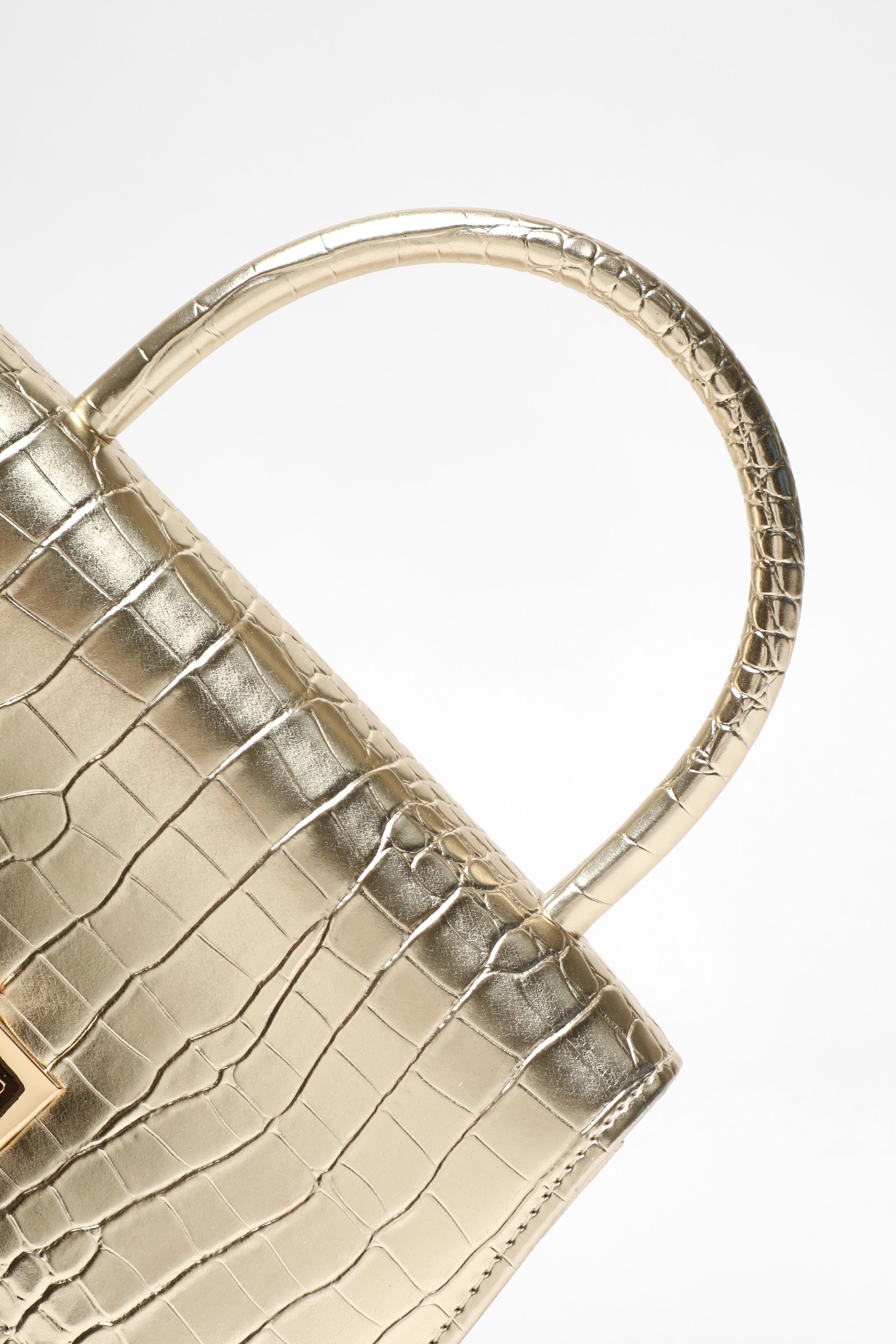 Gold croc bag online