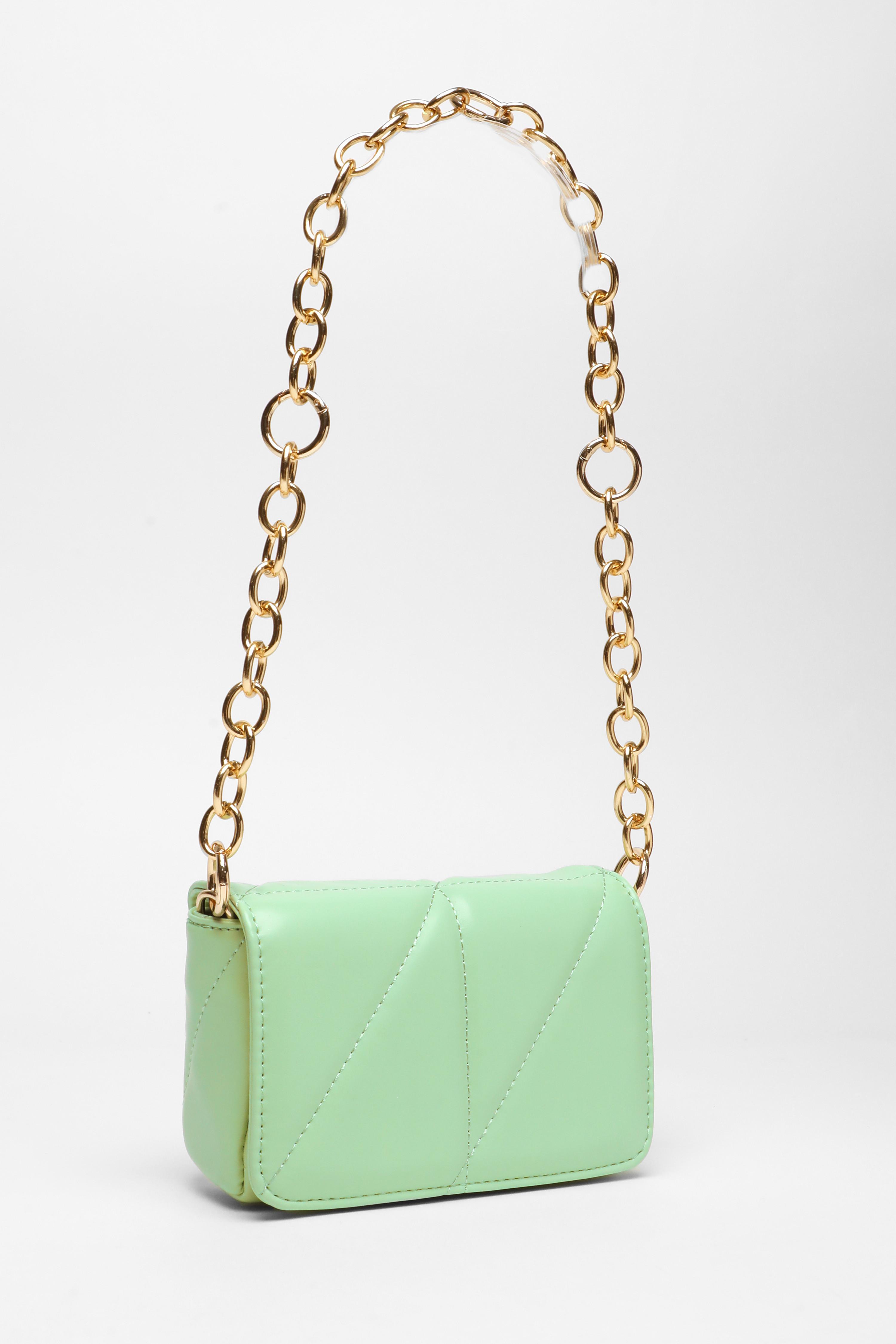 Green Faux Leather Mini Shoulder Bag QUIZ Clothing