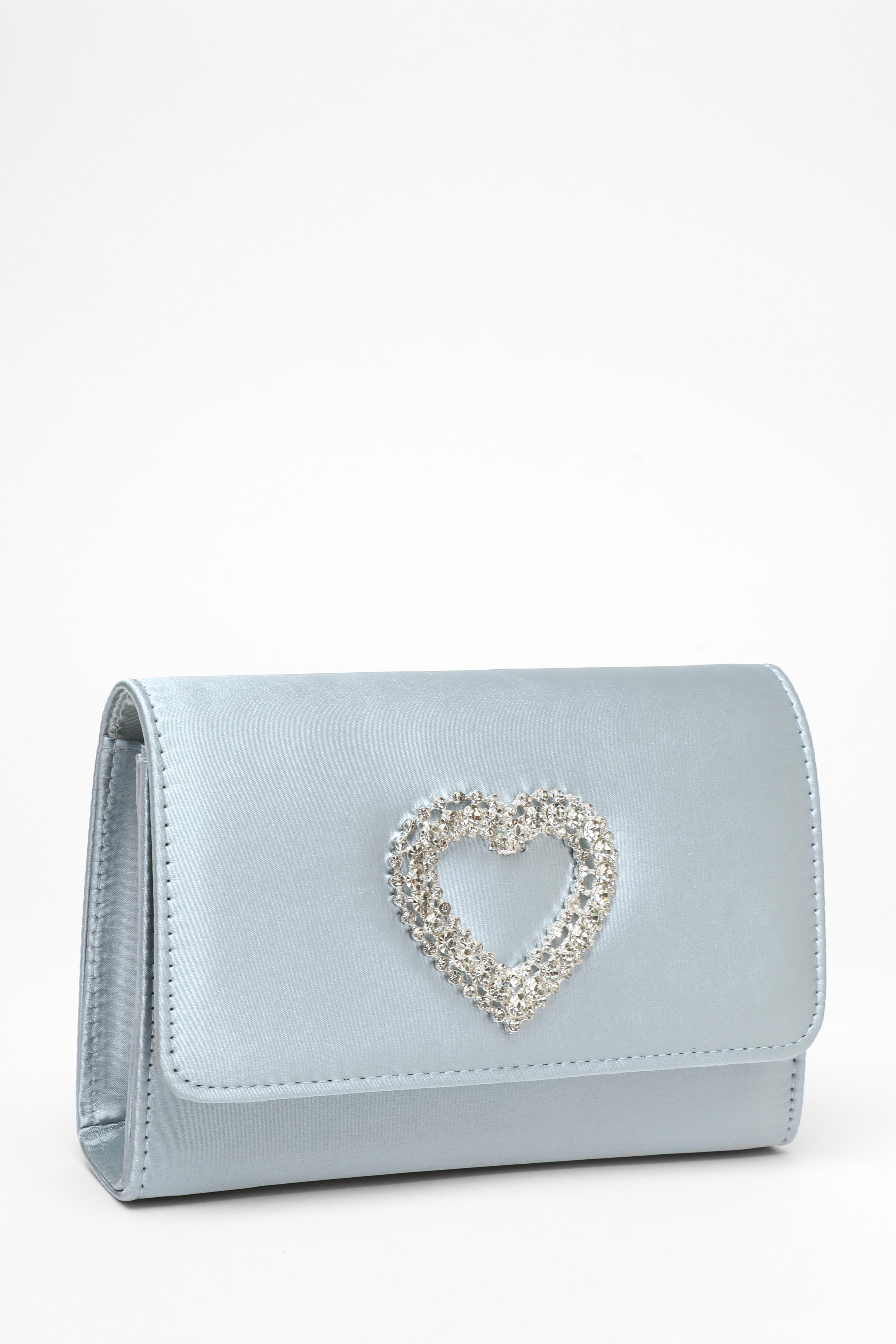 Blue diamante cheap clutch bag