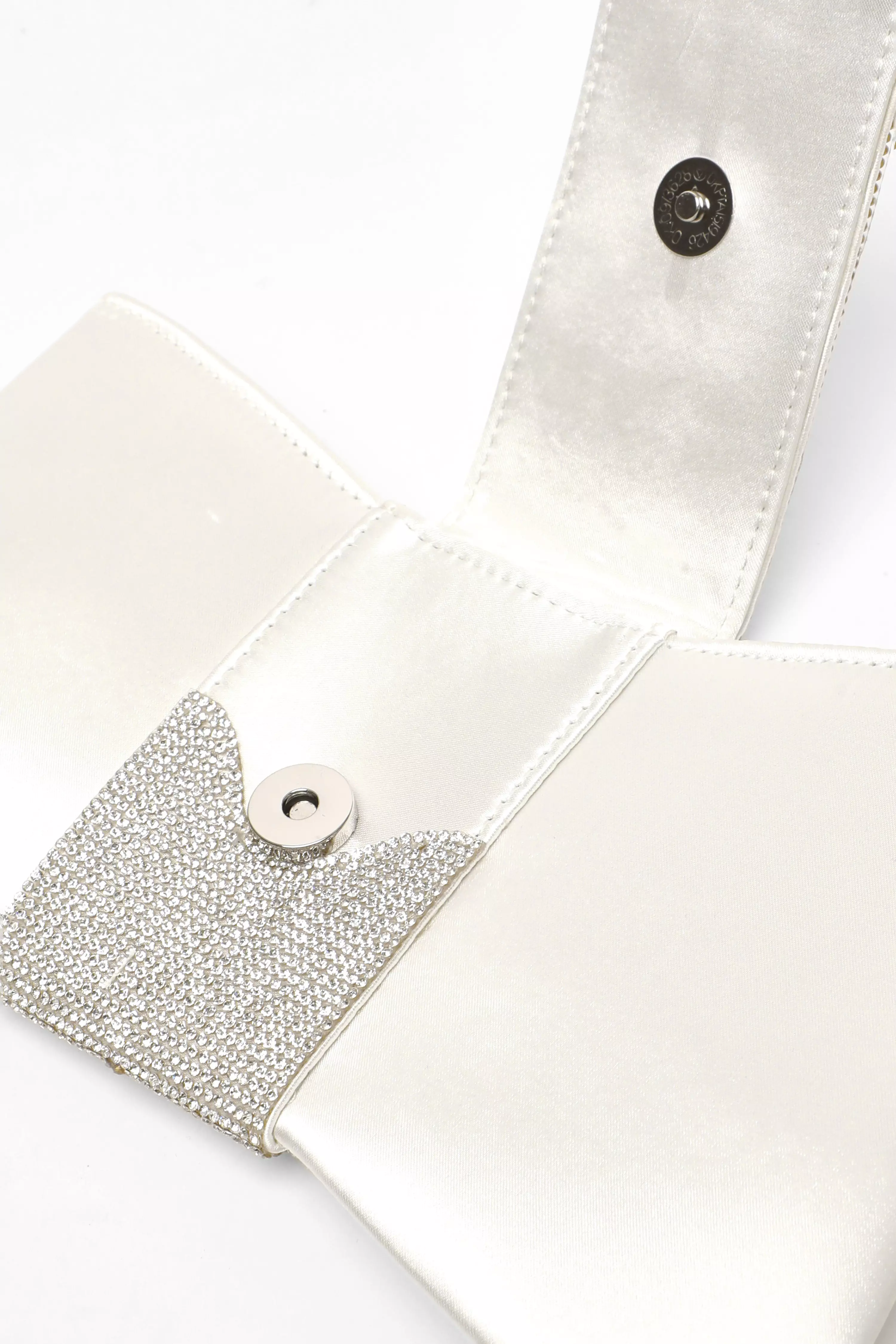 Bridal White Diamante Jewel Bow Bag QUIZ Clothing