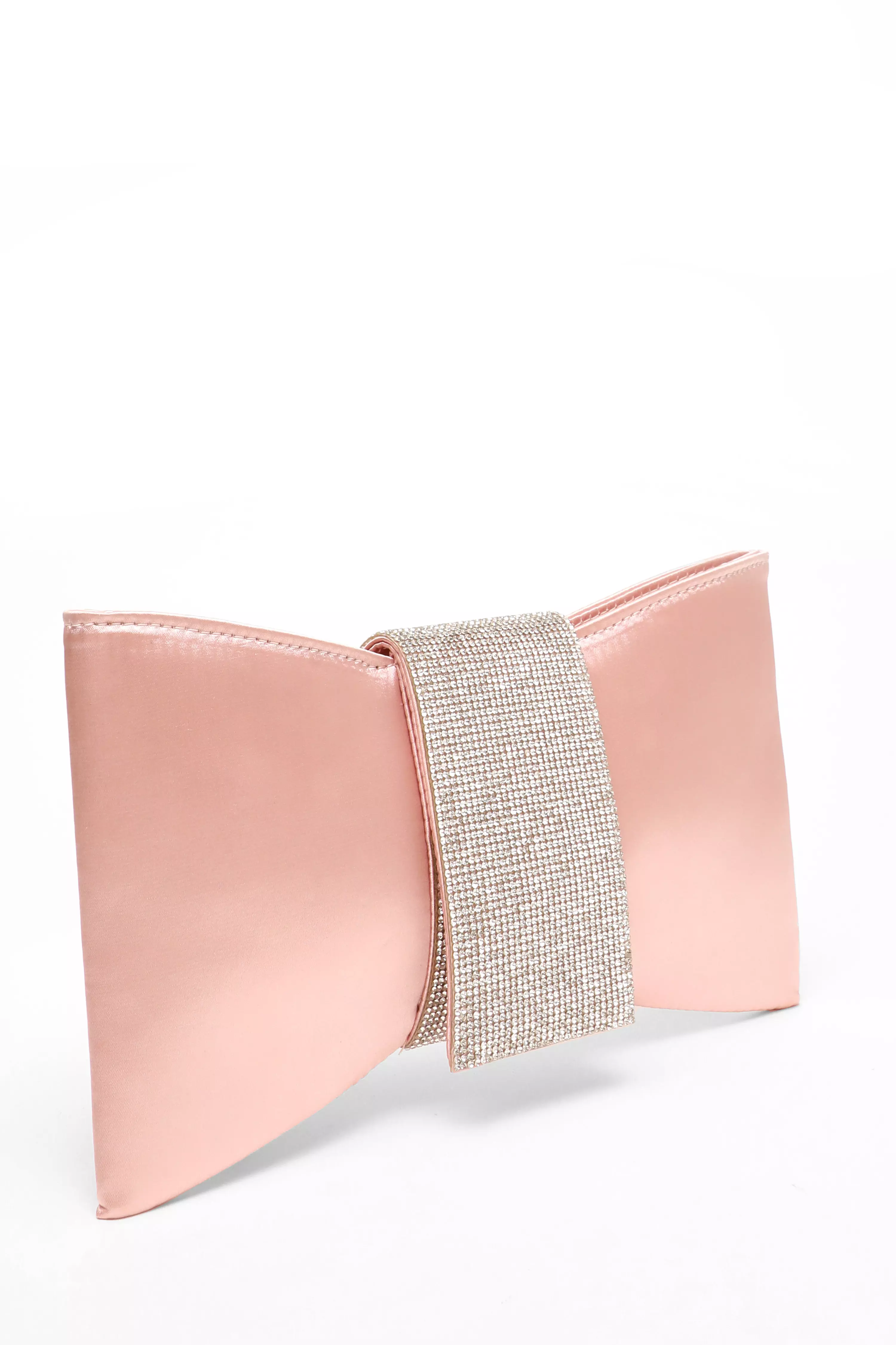 Pink Diamante Jewel Bow Bag QUIZ Clothing