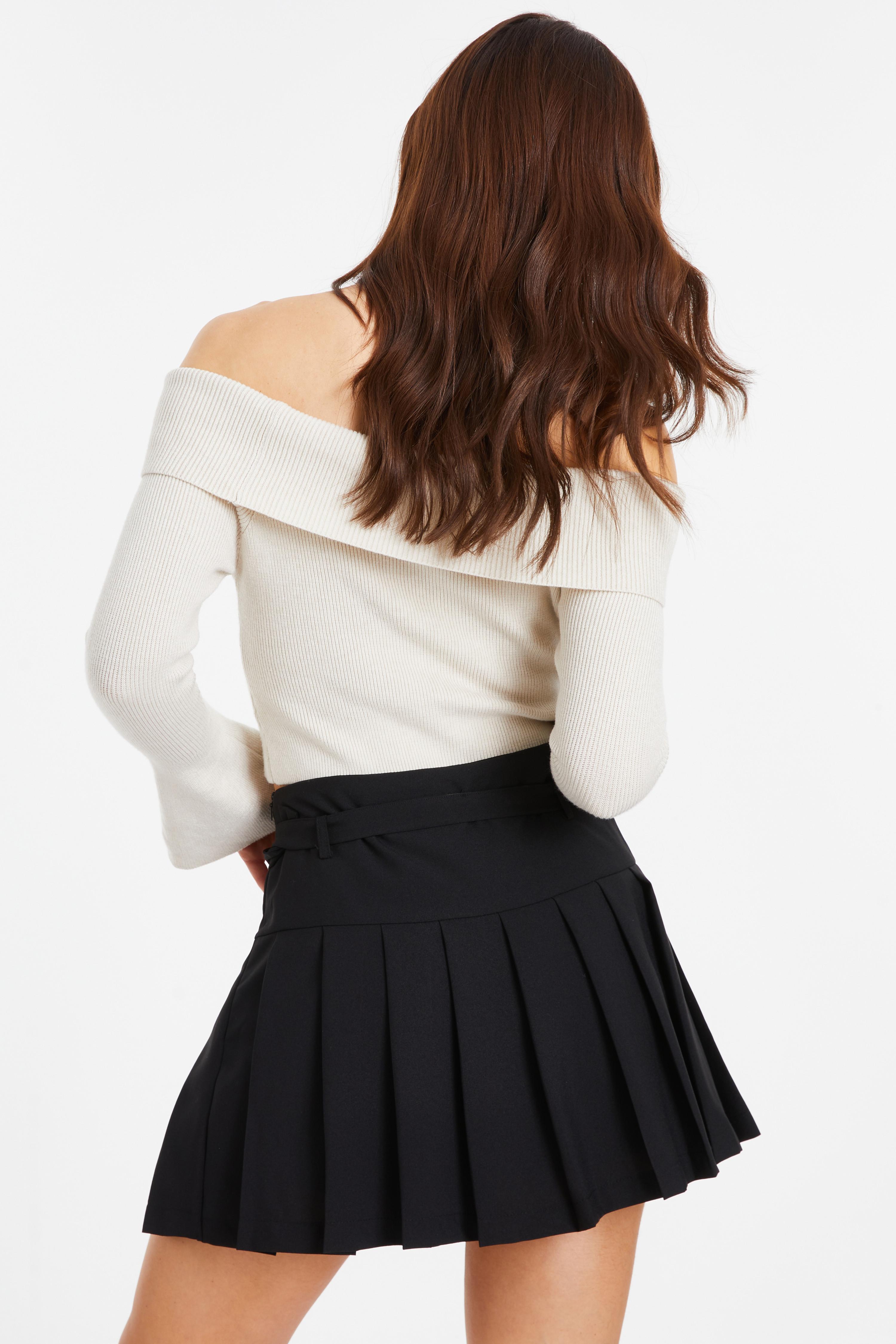 Black Pleated Mini Skirt QUIZ Clothing