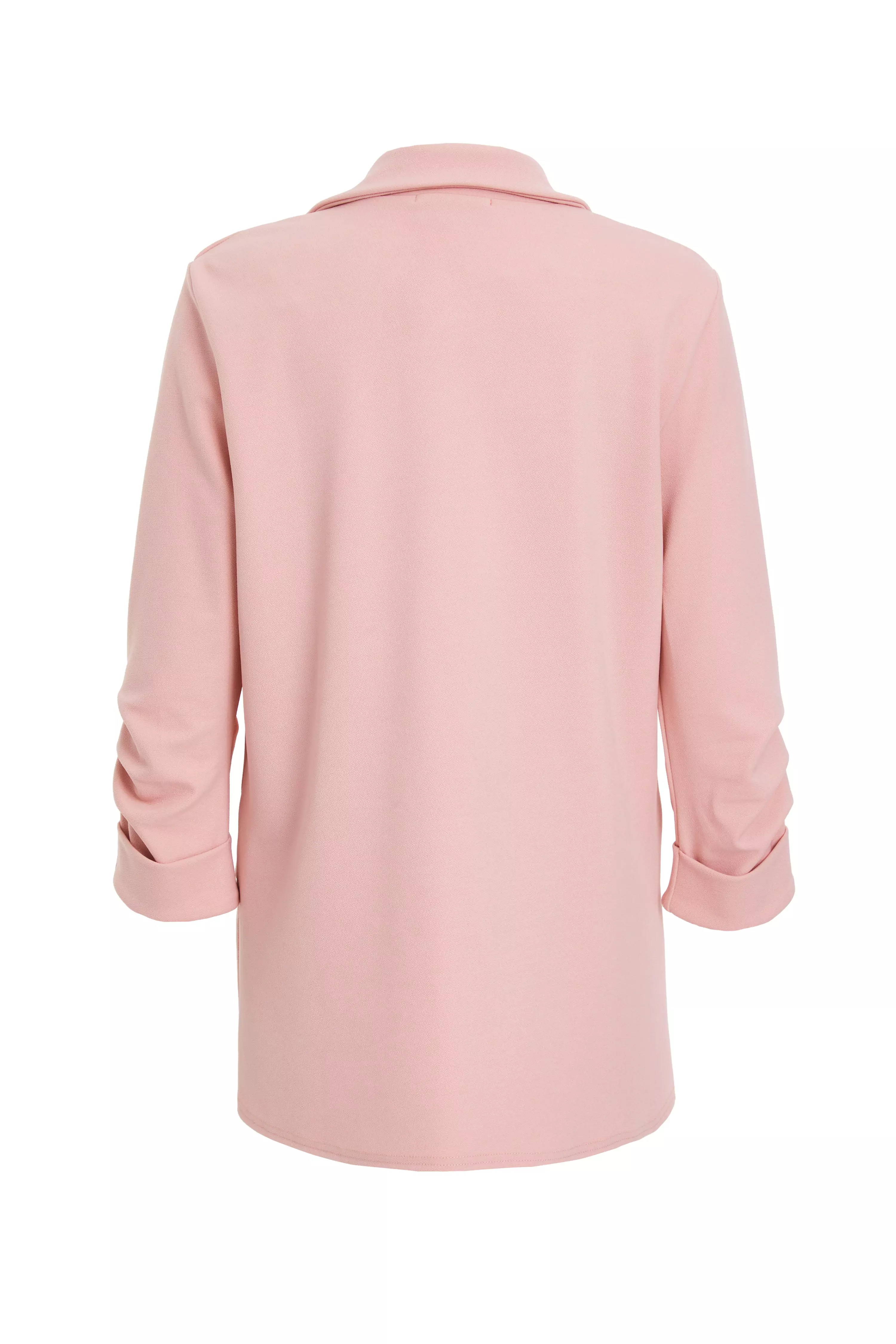 Pink Ruched Sleeve Blazer - QUIZ Clothing