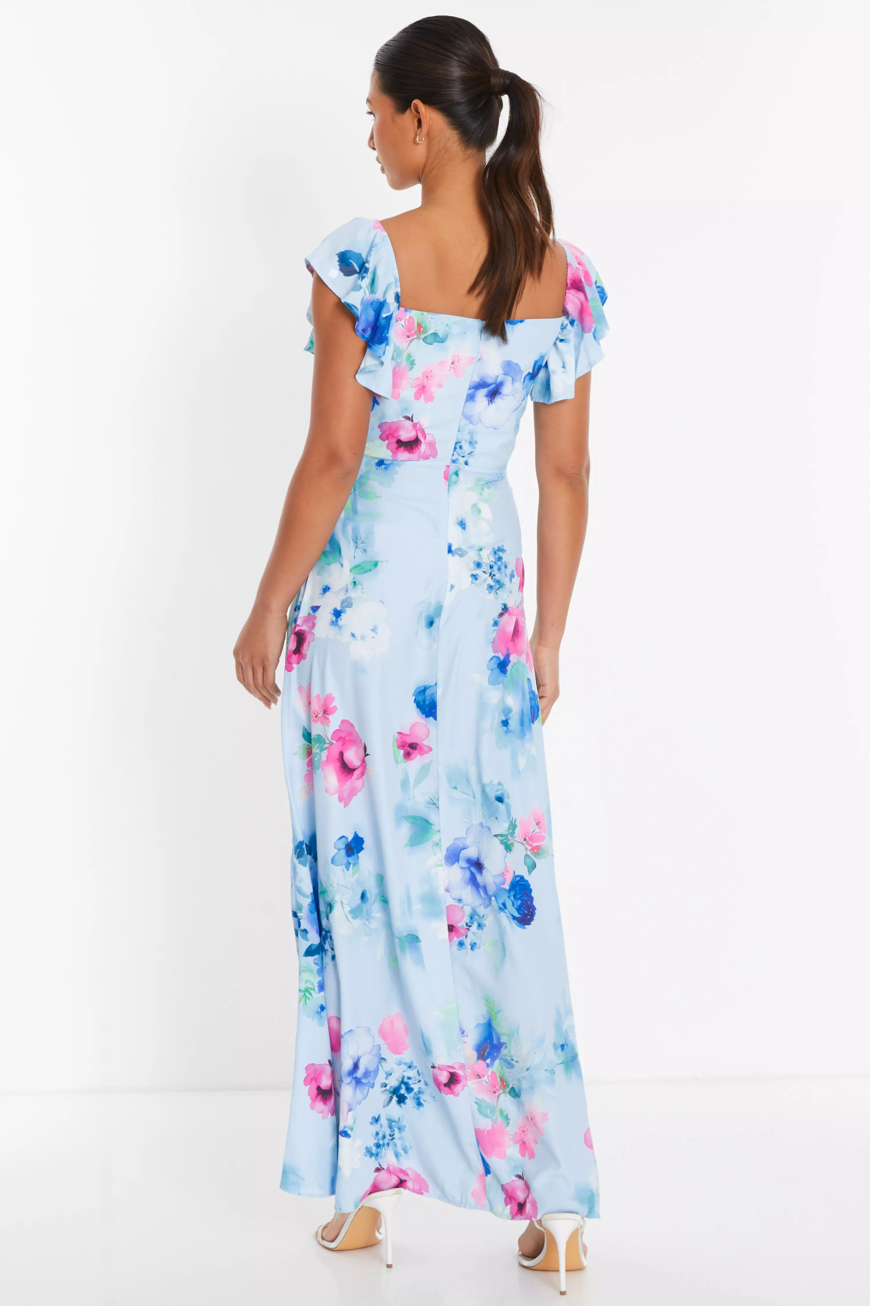 Blue Floral Maxi Dress QUIZ Clothing
