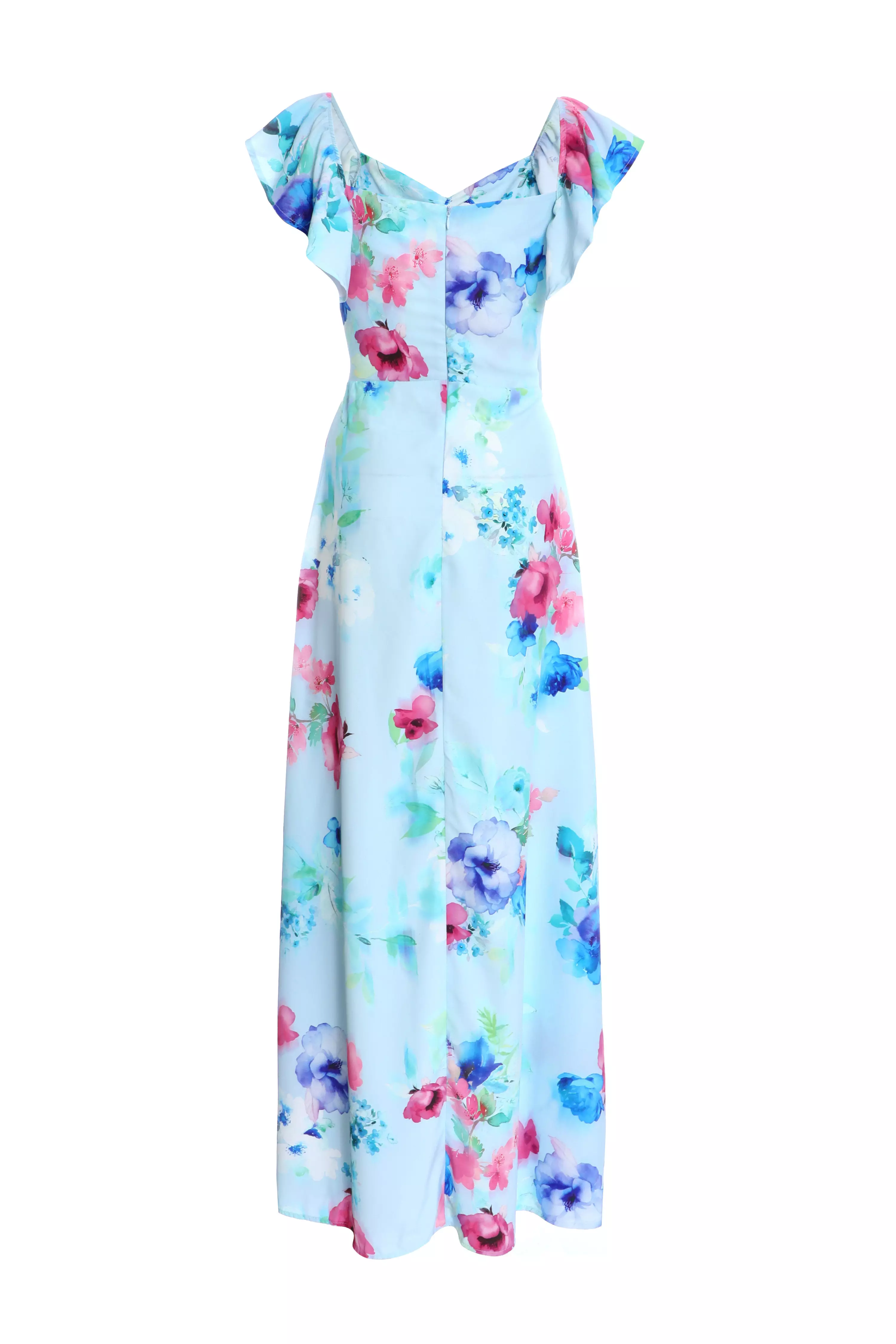 Blue Floral Maxi Dress QUIZ Clothing