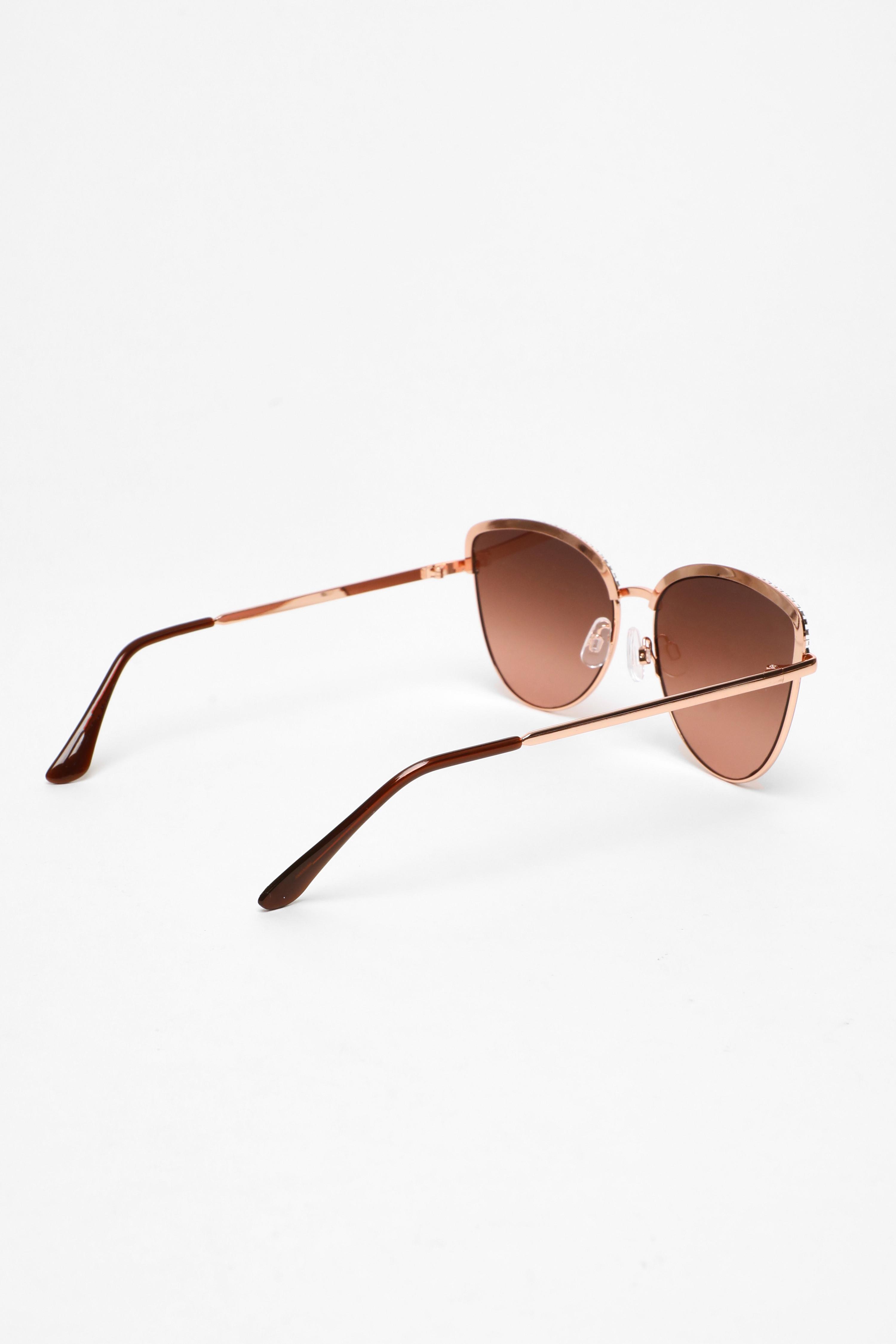 Gold Diamante Trim Sunglasses QUIZ Clothing