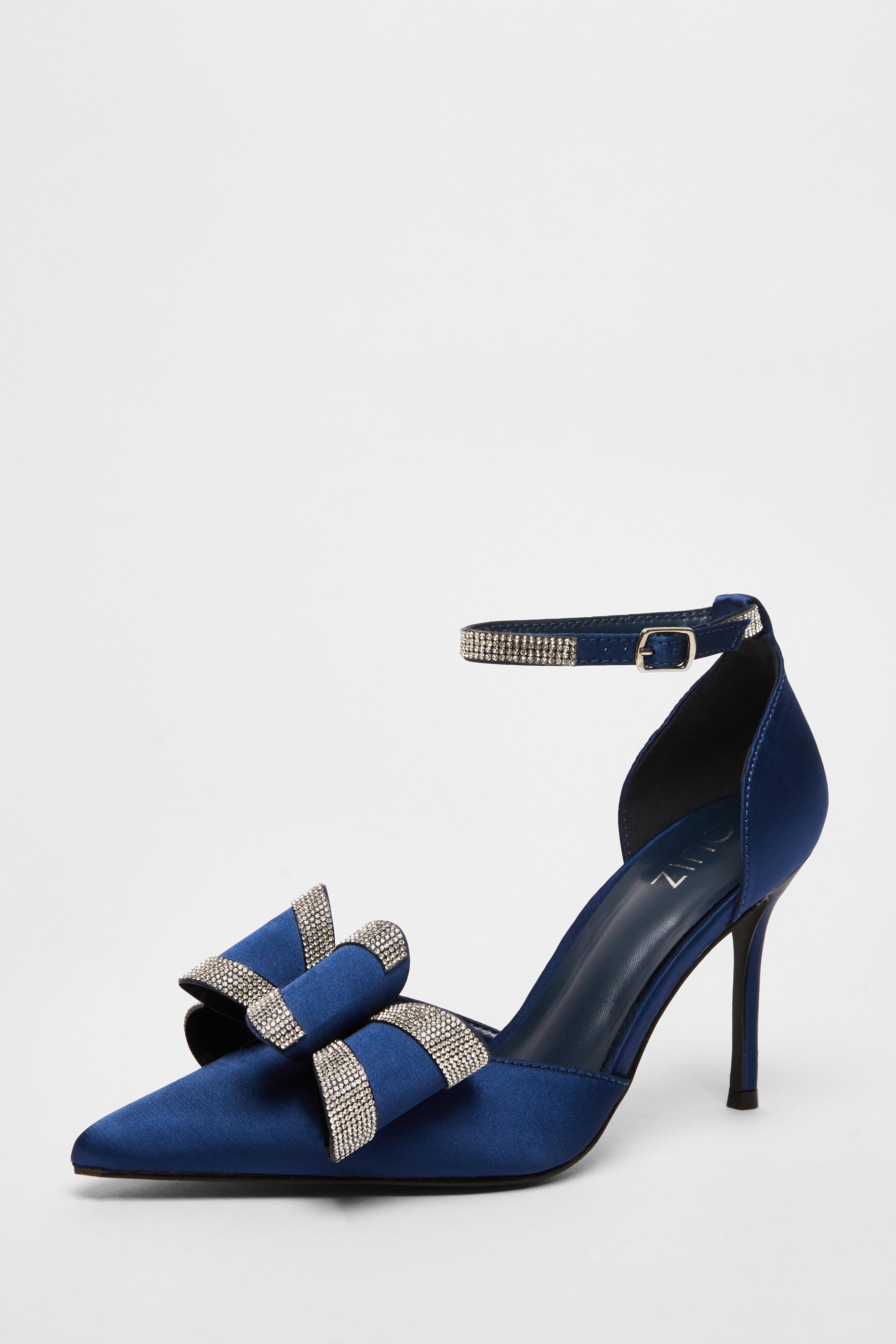 Navy bow heels best sale