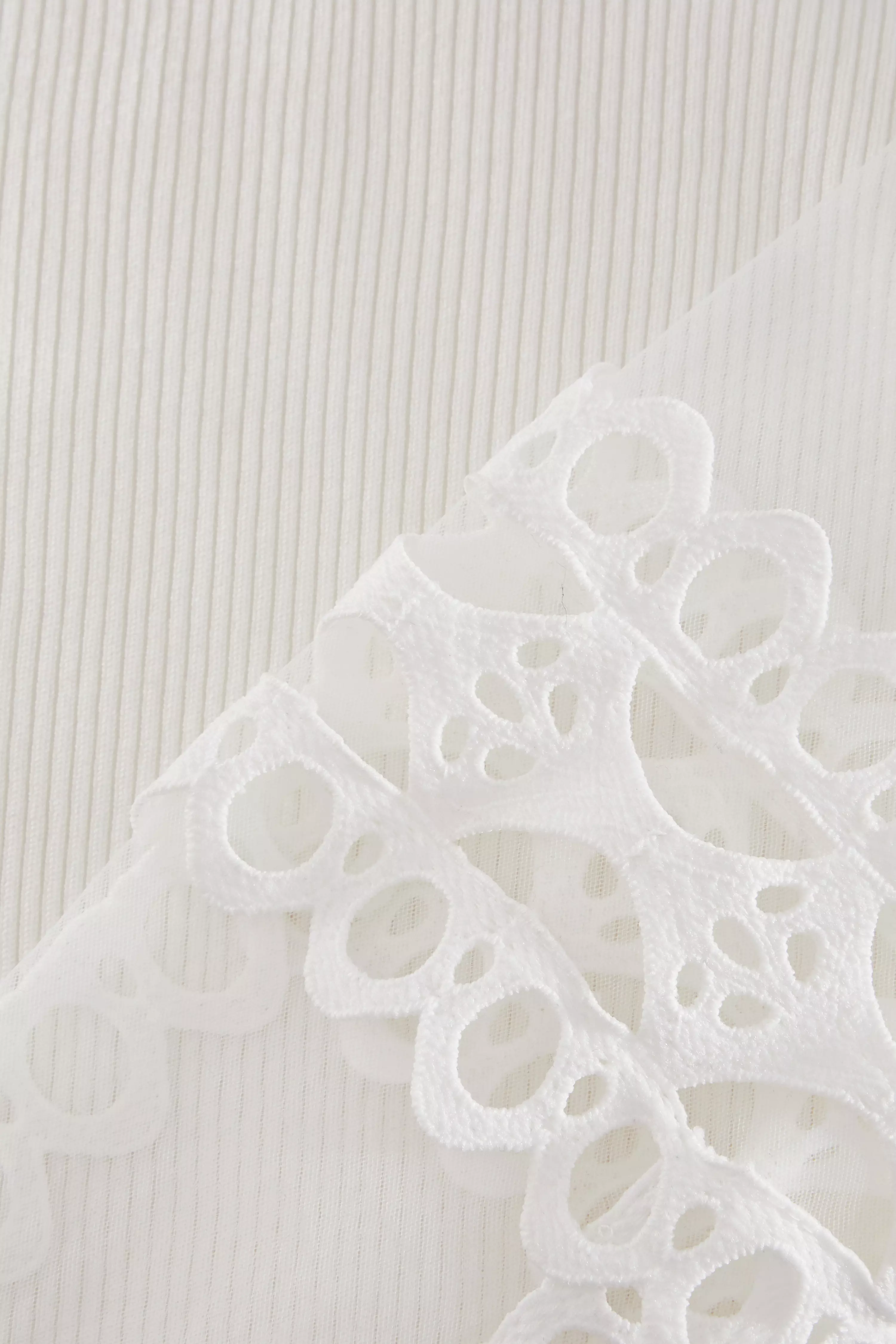 Cream Knit Mesh Sleeve Jumper QUIZ Clothing