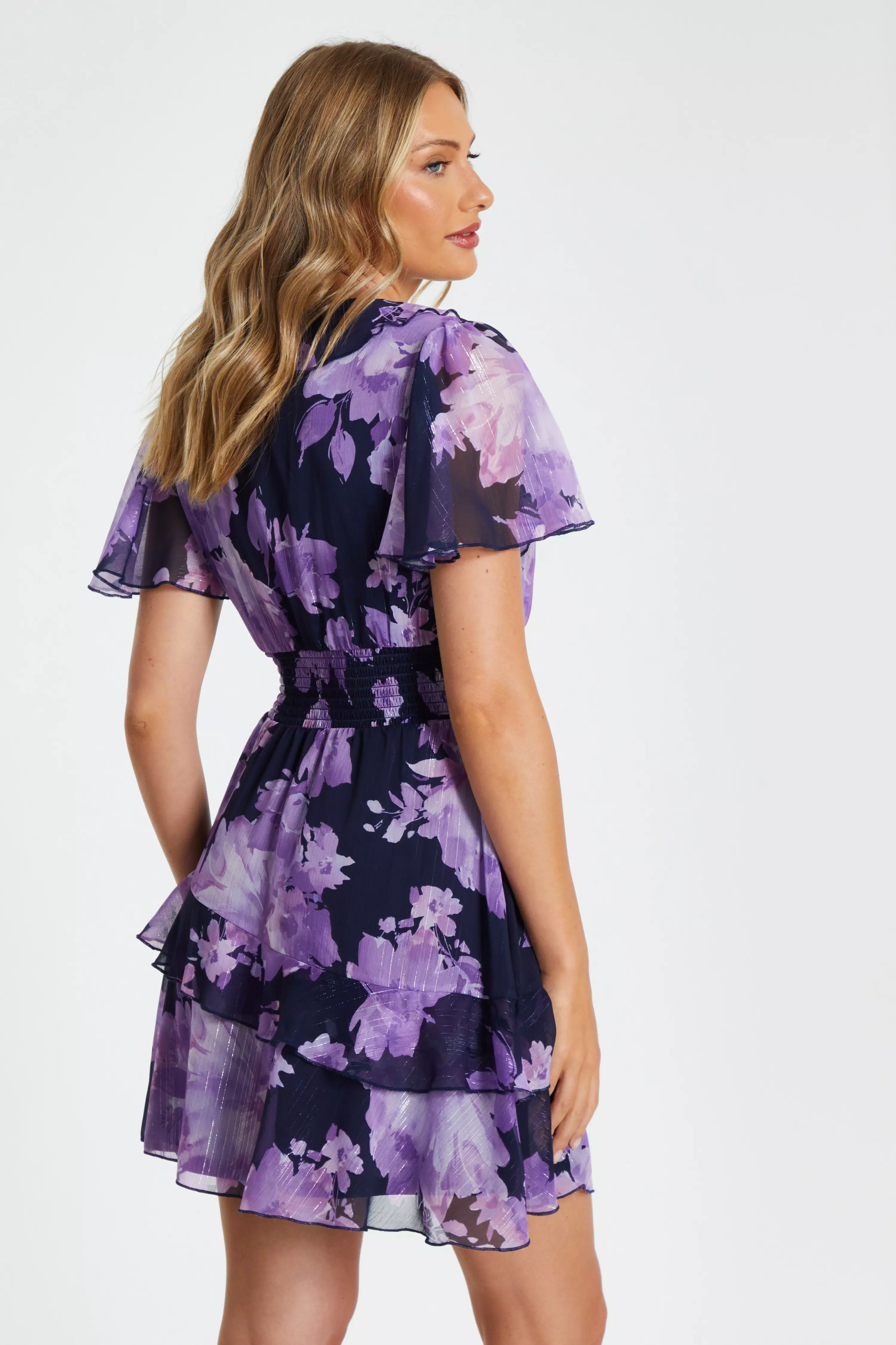 Navy Floral Skater Dress QUIZ Clothing