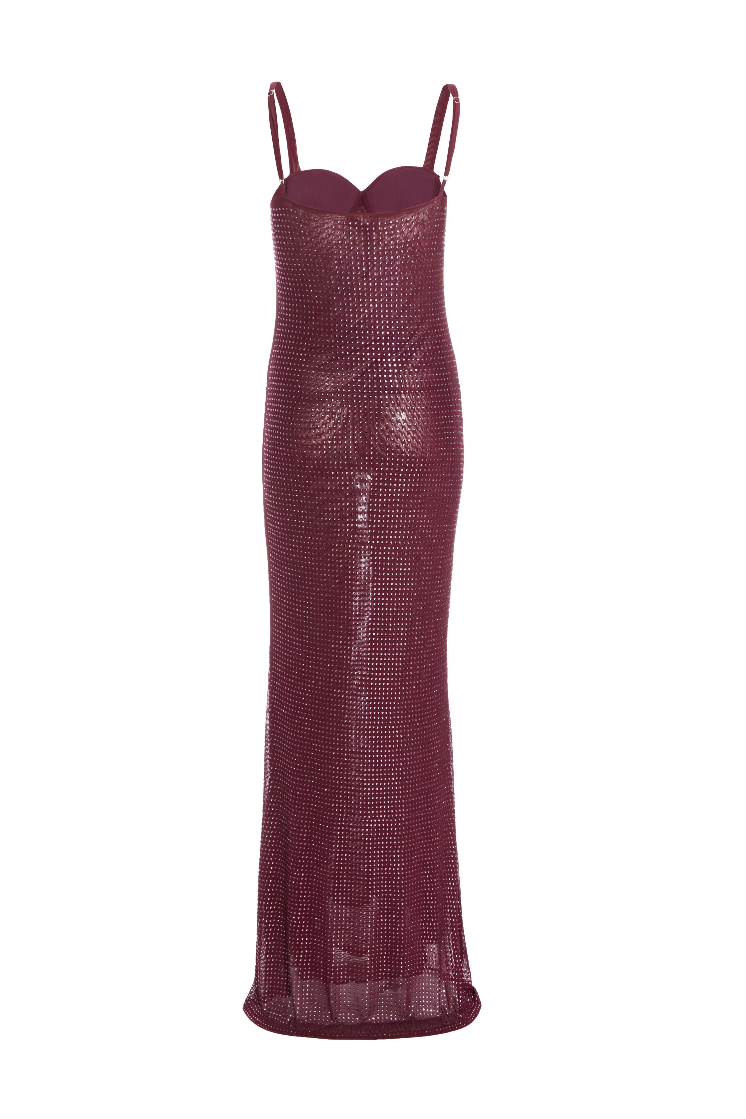 Quiz berry maxi dress outlet