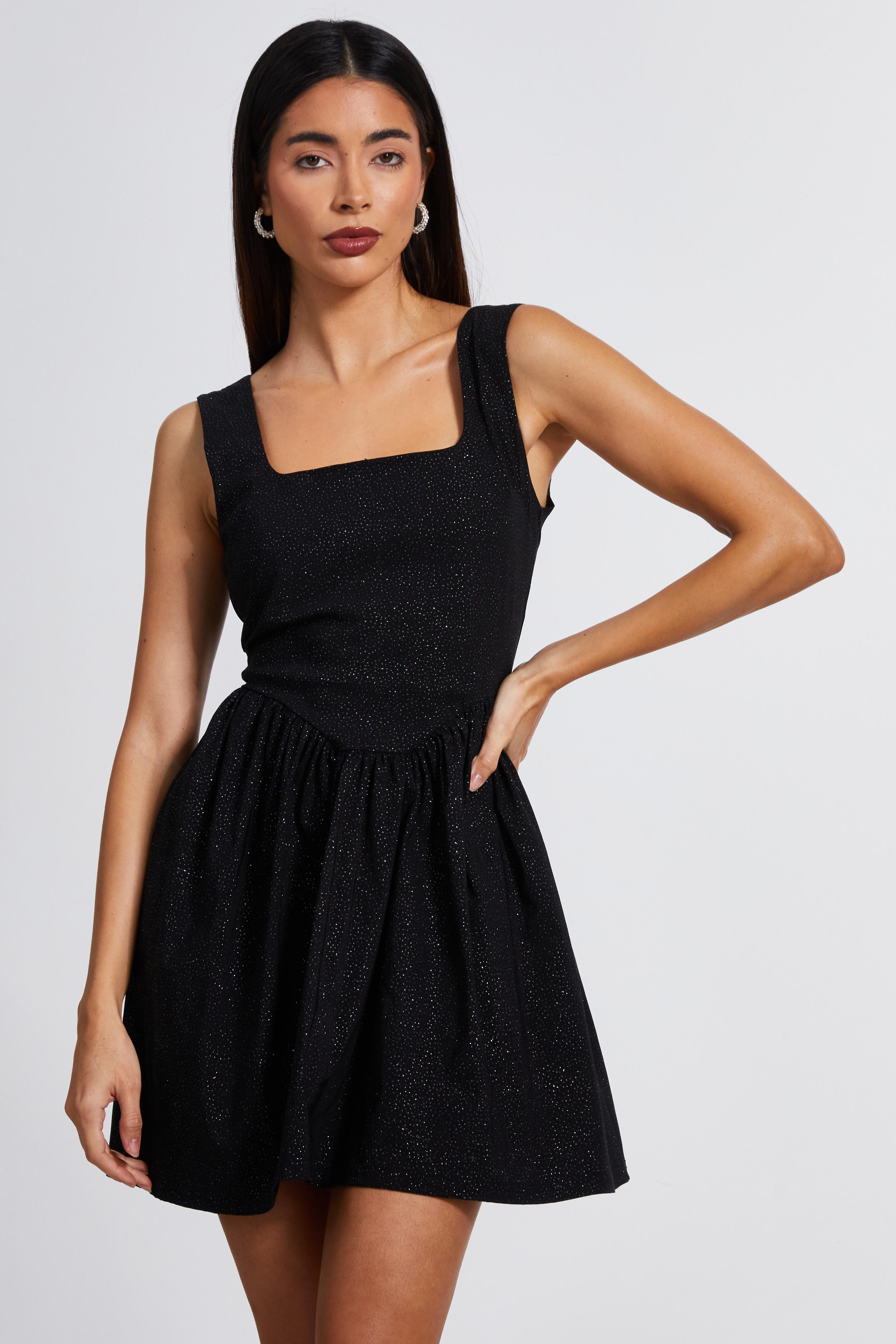 Deals black sparkly skater dress