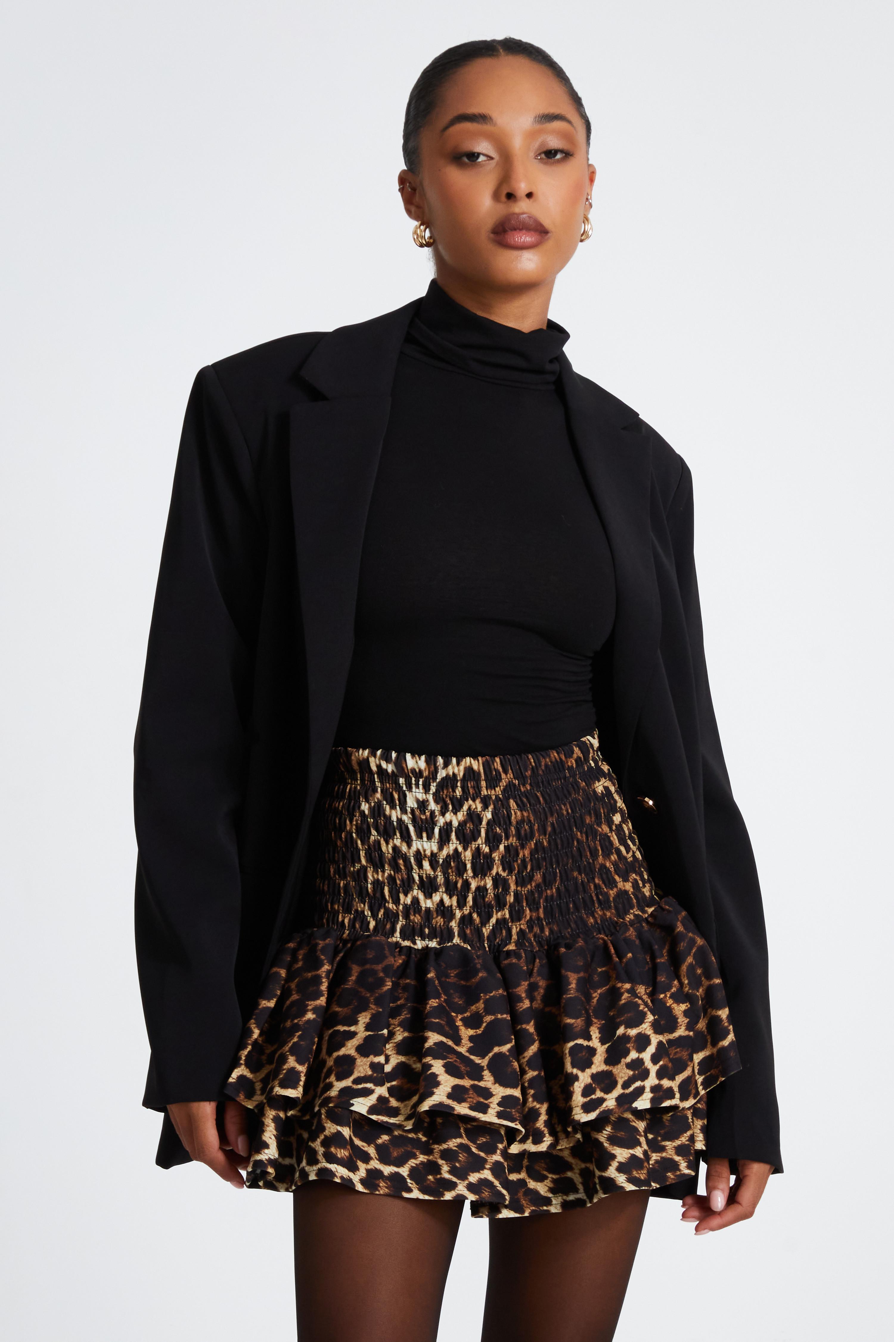 Quiz leopard skirt best sale