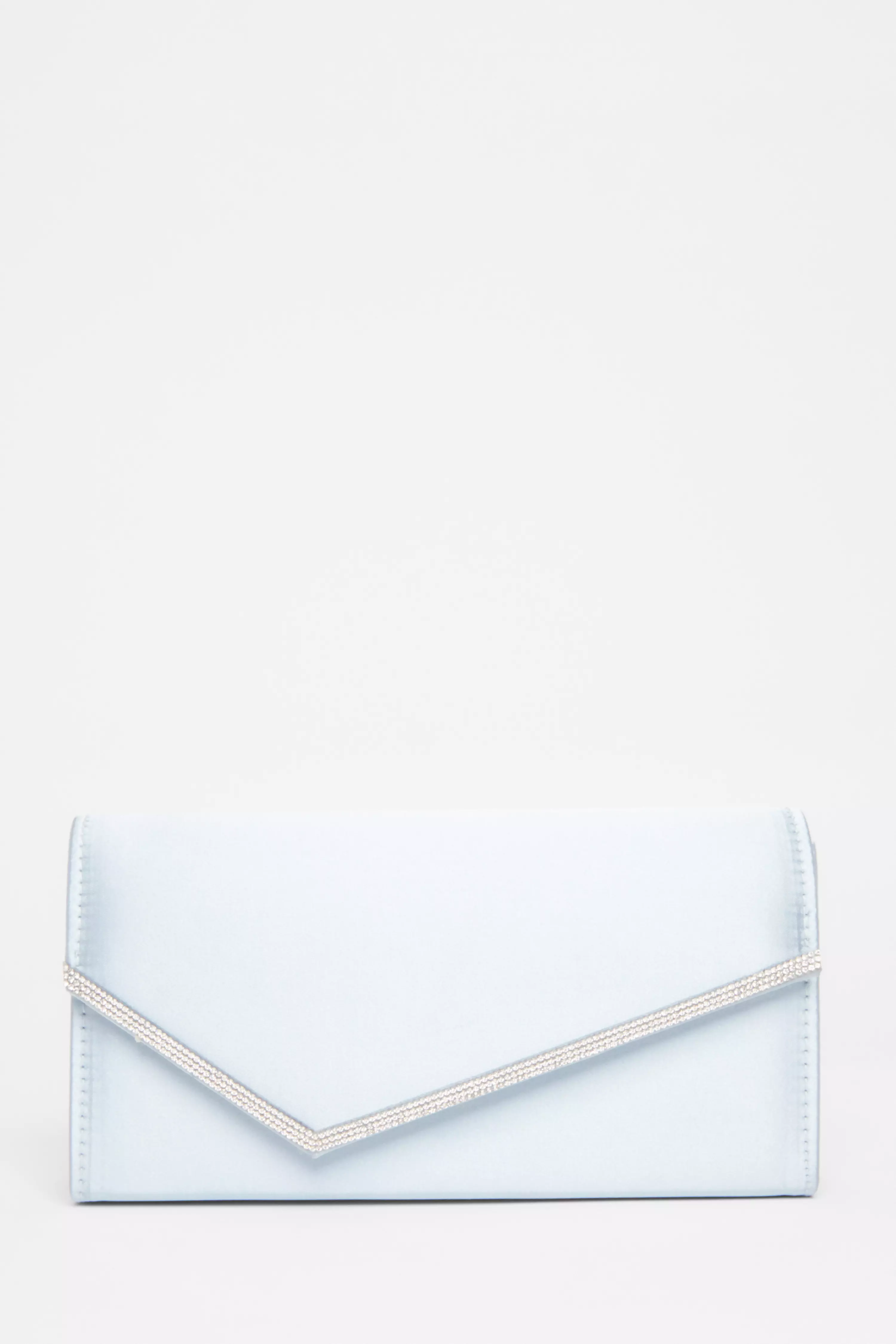 Light Blue Diamante Clutch - QUIZ Clothing