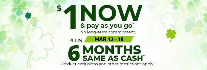 $1 now and pay as you go. Online only. No long-term commitment. Product exclusions and other restrictions apply.